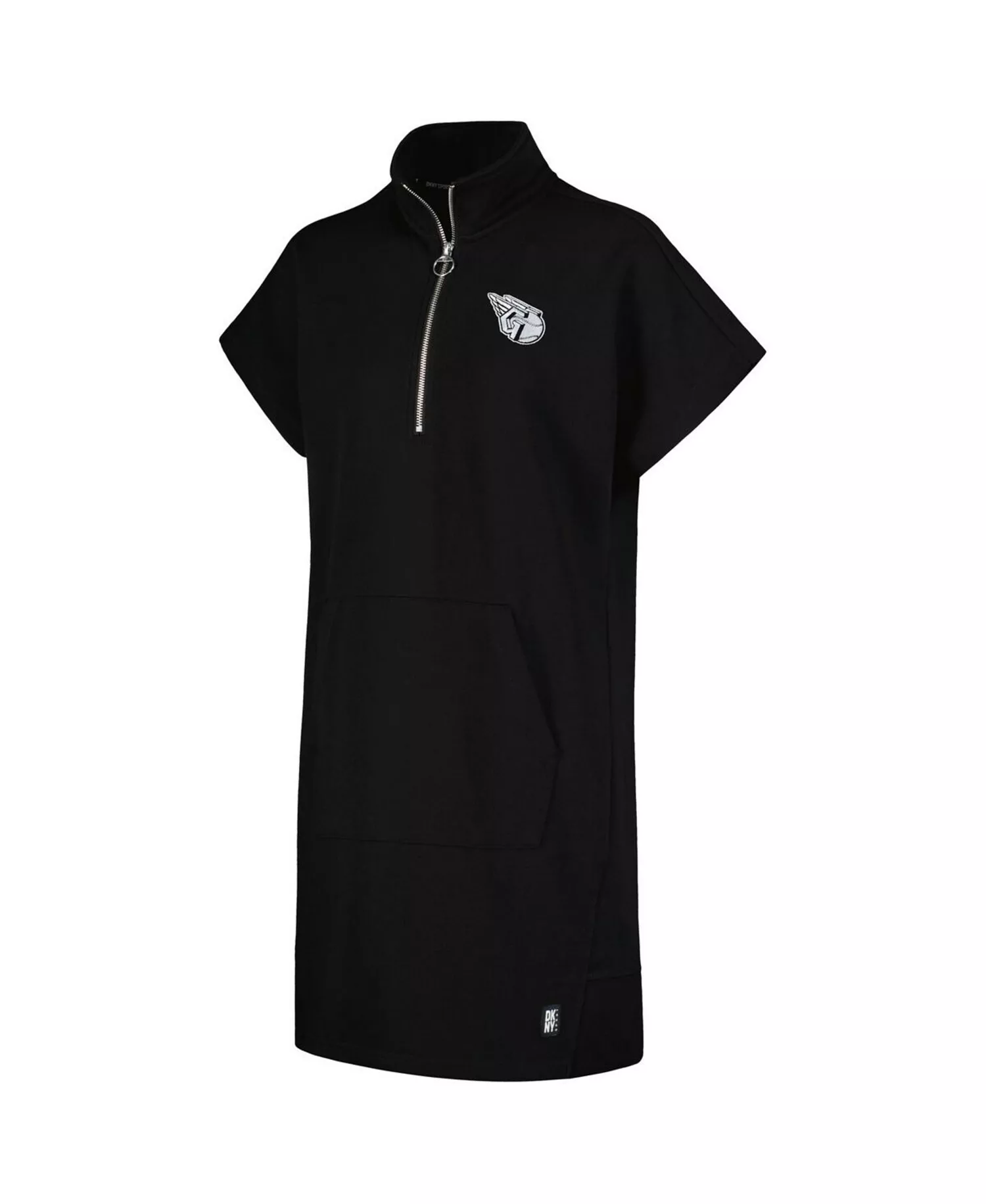 Women's Black Cleveland Guardians Emily Quarter-Zip Sneaker Dress - Black - L