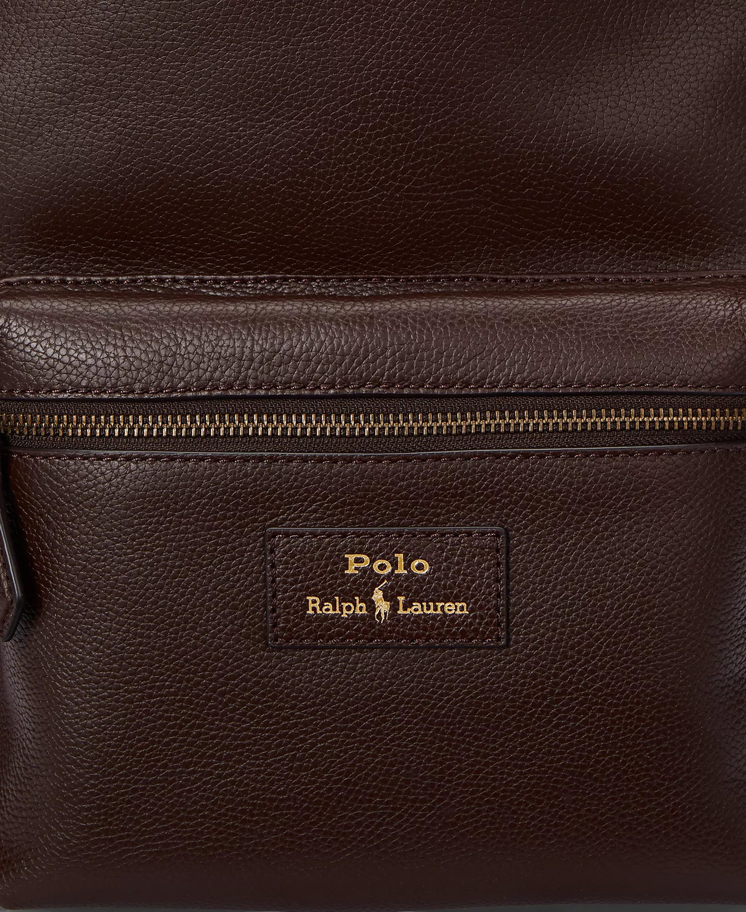 Men's Pebbled Leather Backpack - Dark Brown - No Size