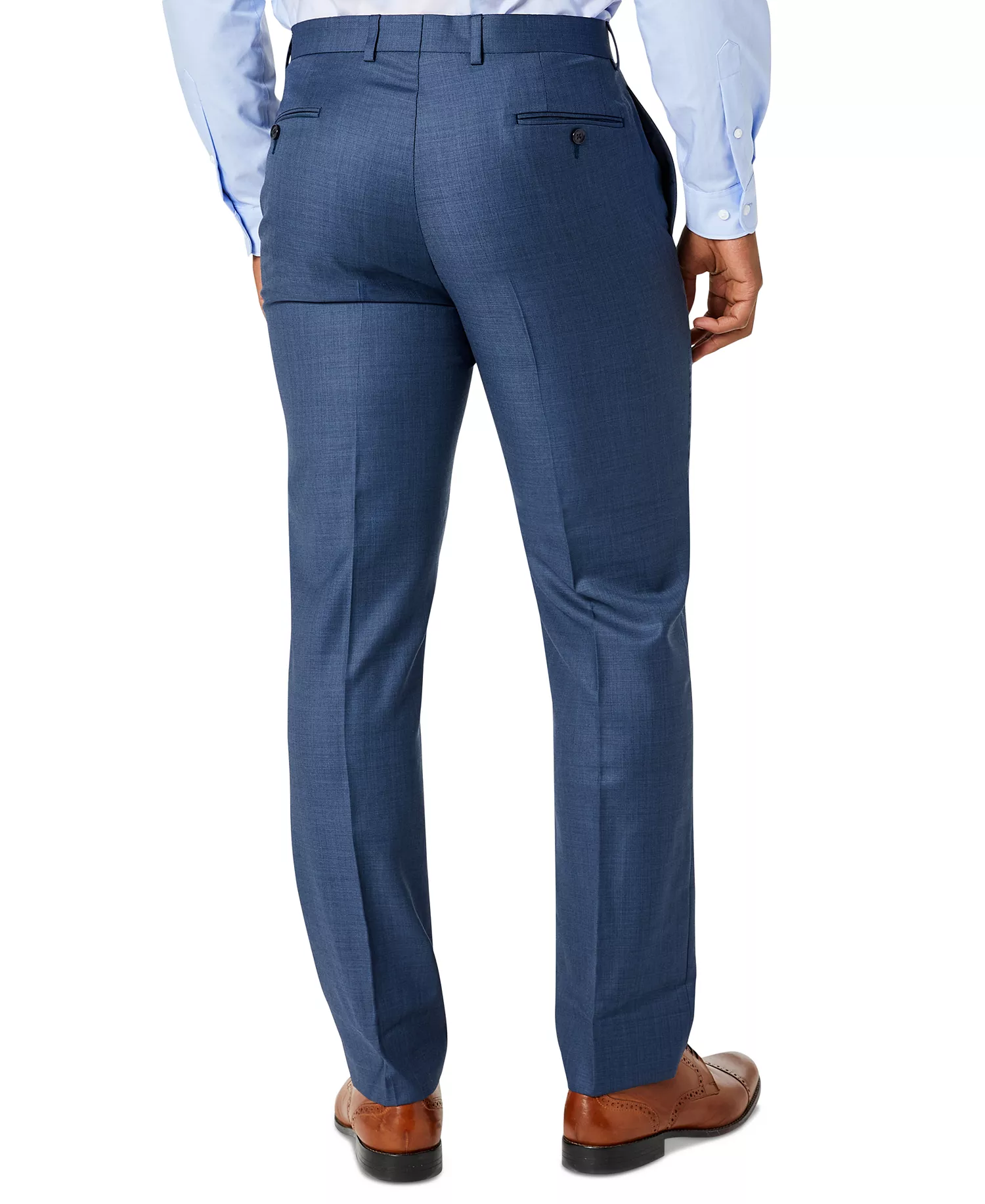 Men's Solid Classic-Fit Suit Pants - Blue Neat - 30 - 30