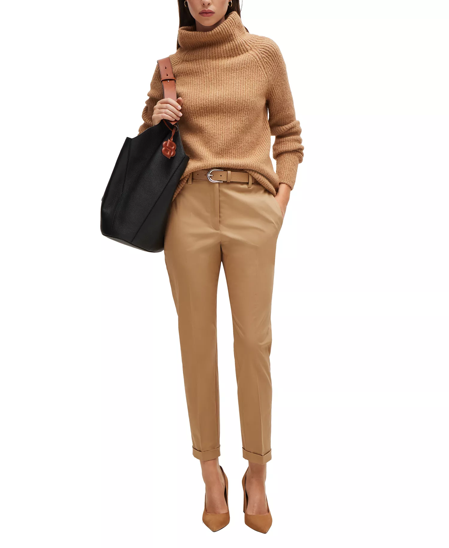 Women's Stretch-Cotton Twill Regular-Fit Pants - Medium Beige - 12