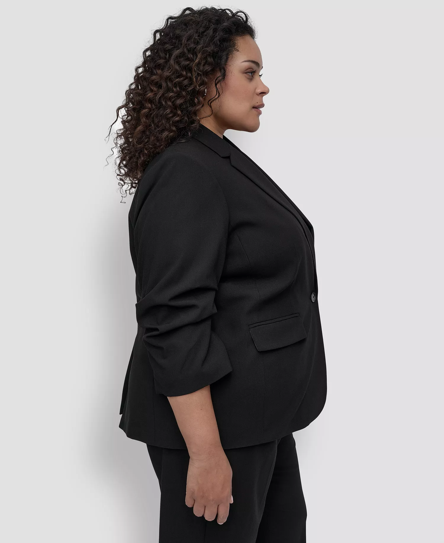 Plus Size 3/4-Sleeve Madison Jacket  - Black - 14W