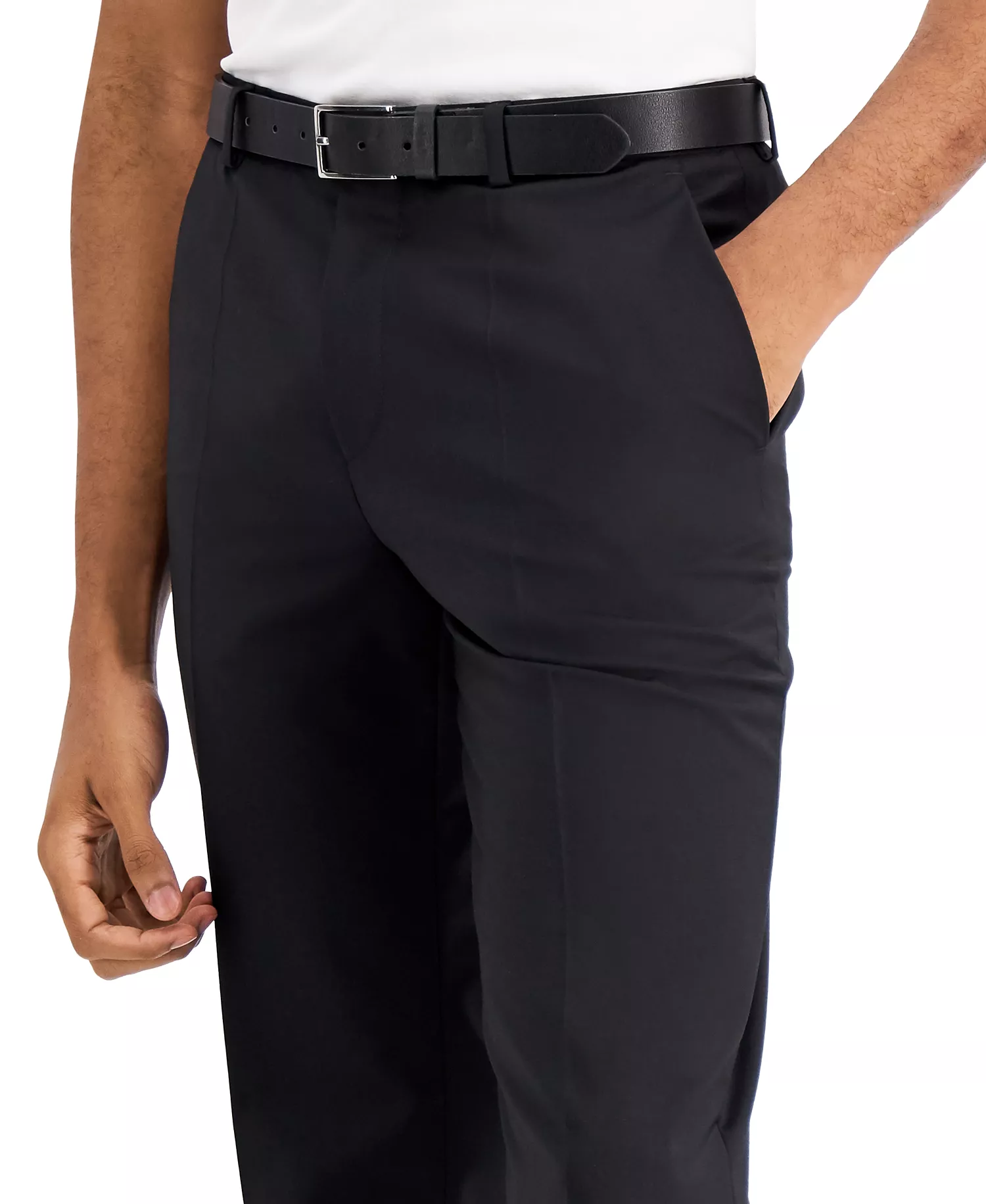 Men's Modern-Fit Wool Superflex Suit Separate Pants - Black - 30R