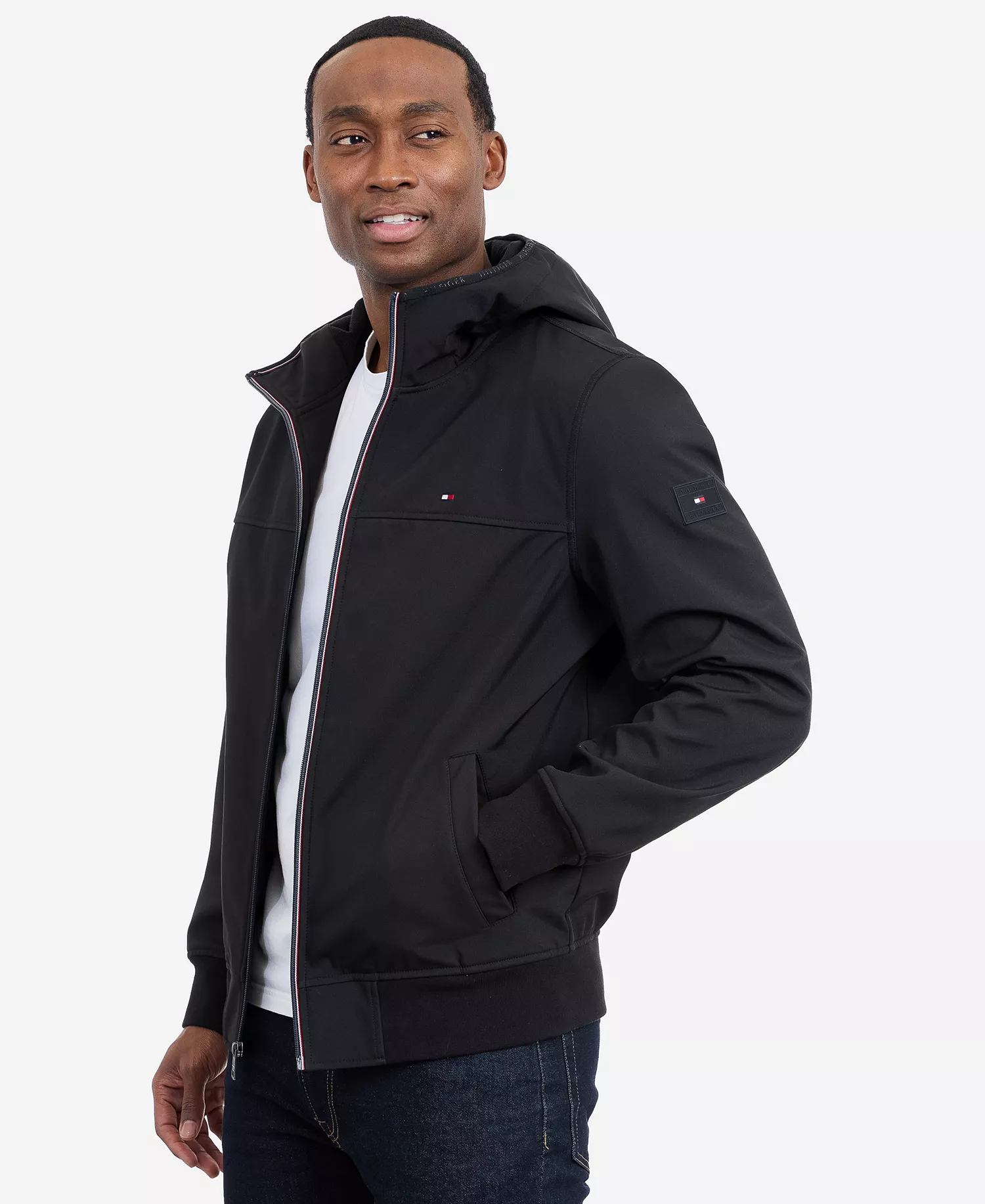 Men's Hooded Softshell Jacket - Black - 2XL