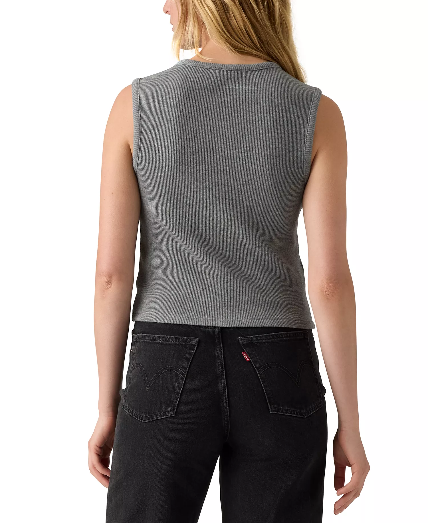 Women's Rory Sleeveless Button-Up Top - Dark Heather Gray - L