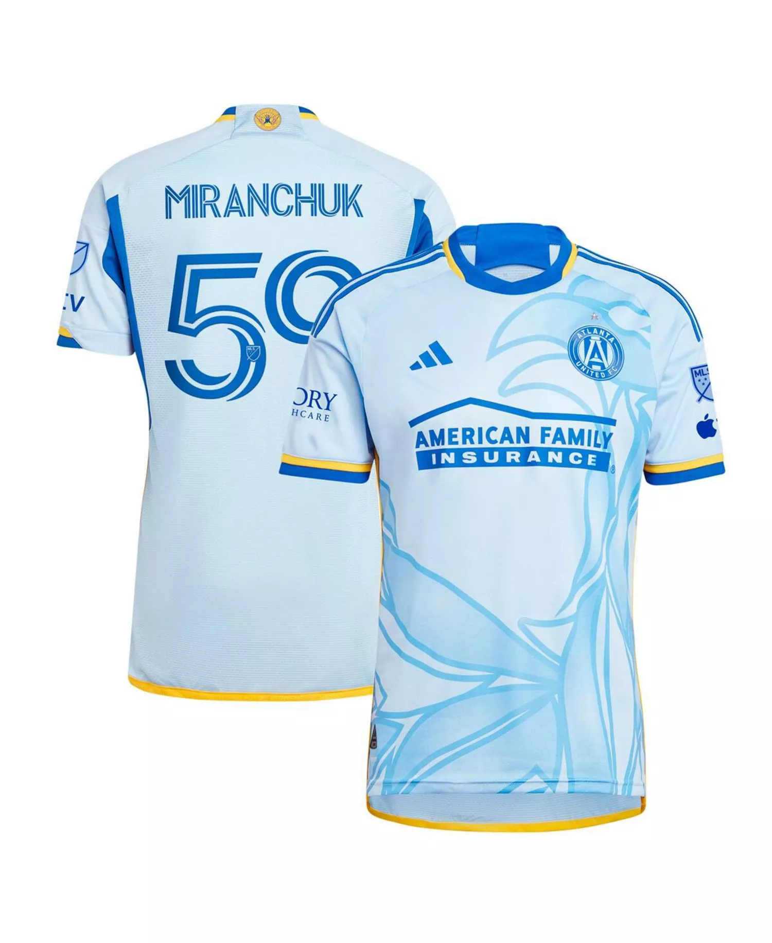 Men's Aleksei Miranchuk Light Blue Atlanta United FC 2024 The Resurgens Kit Authentic Player Jersey - Light Blue - 2XL