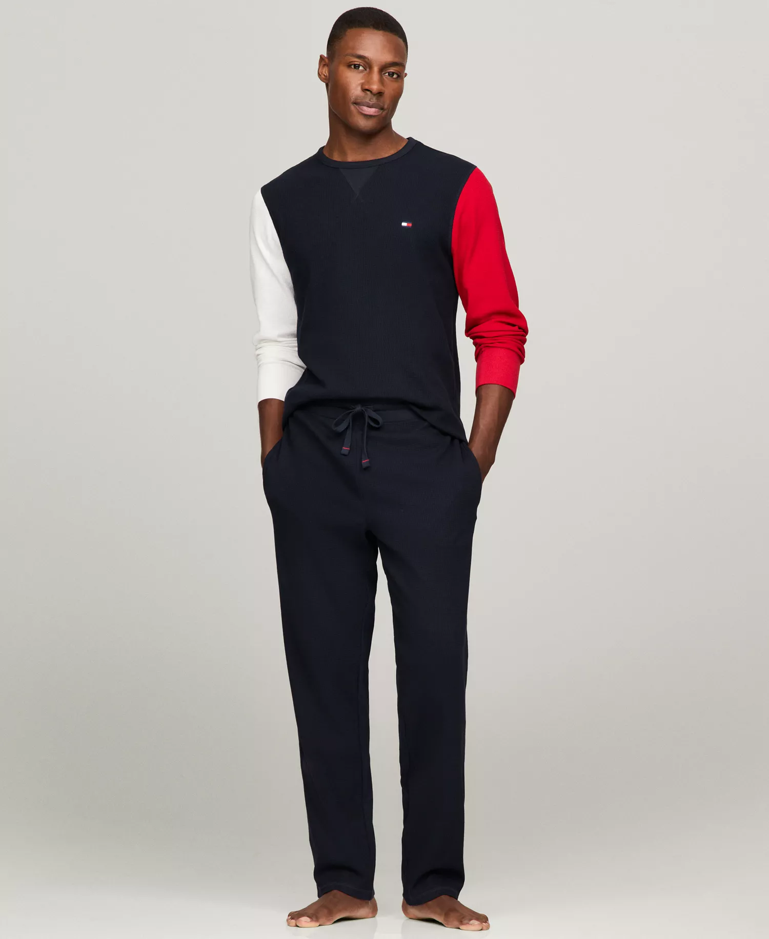 Men's Thermal Logo Long-Sleeve Pajama Shirt - Multi - L