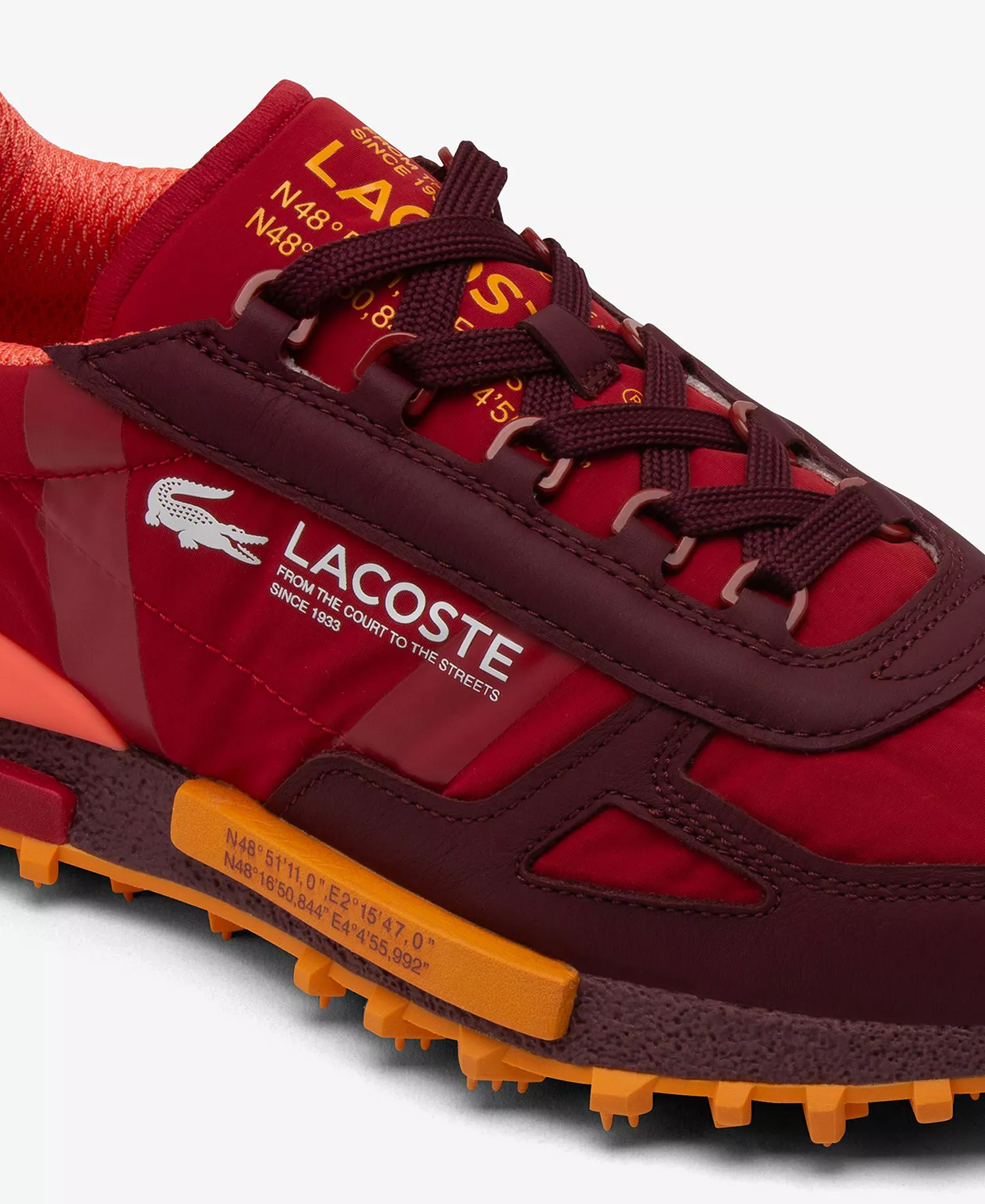 Men's Elite Active Round Toe Sneakers - Dark Burgundy/Orange - 10