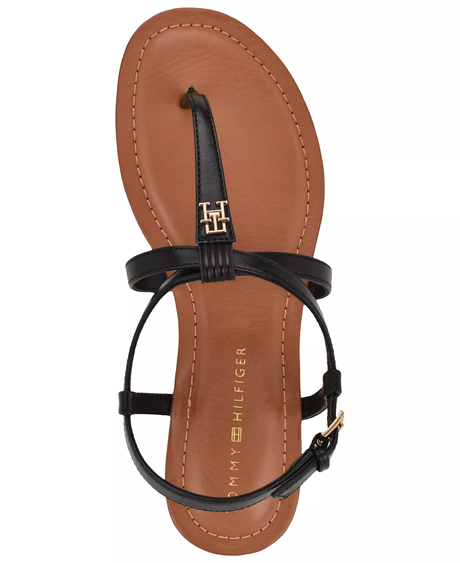 Women's Lohian Strappy Flat Thong Sandal - Black - 6.5M