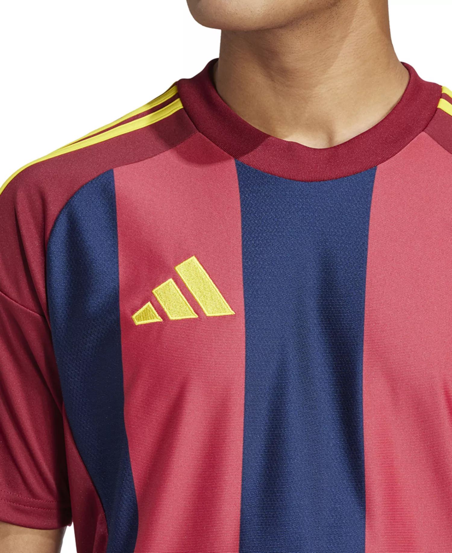 Men's Stripe Logo Jersey T-Shirt - Burg / Nvy / Yelo - 2XL