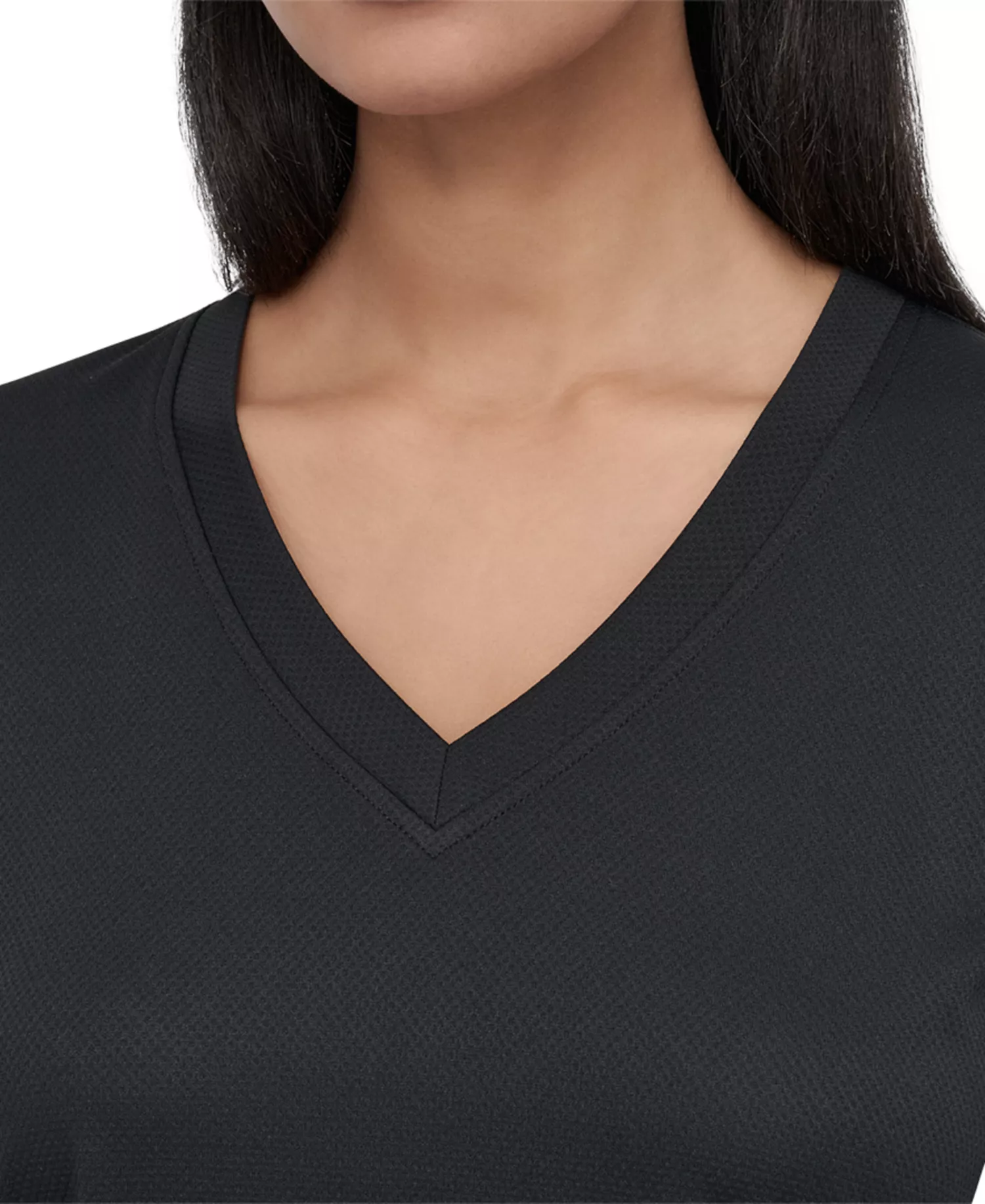 Sport Women's Crewneck Short-Sleeve Side-Ruched Top - Black - L