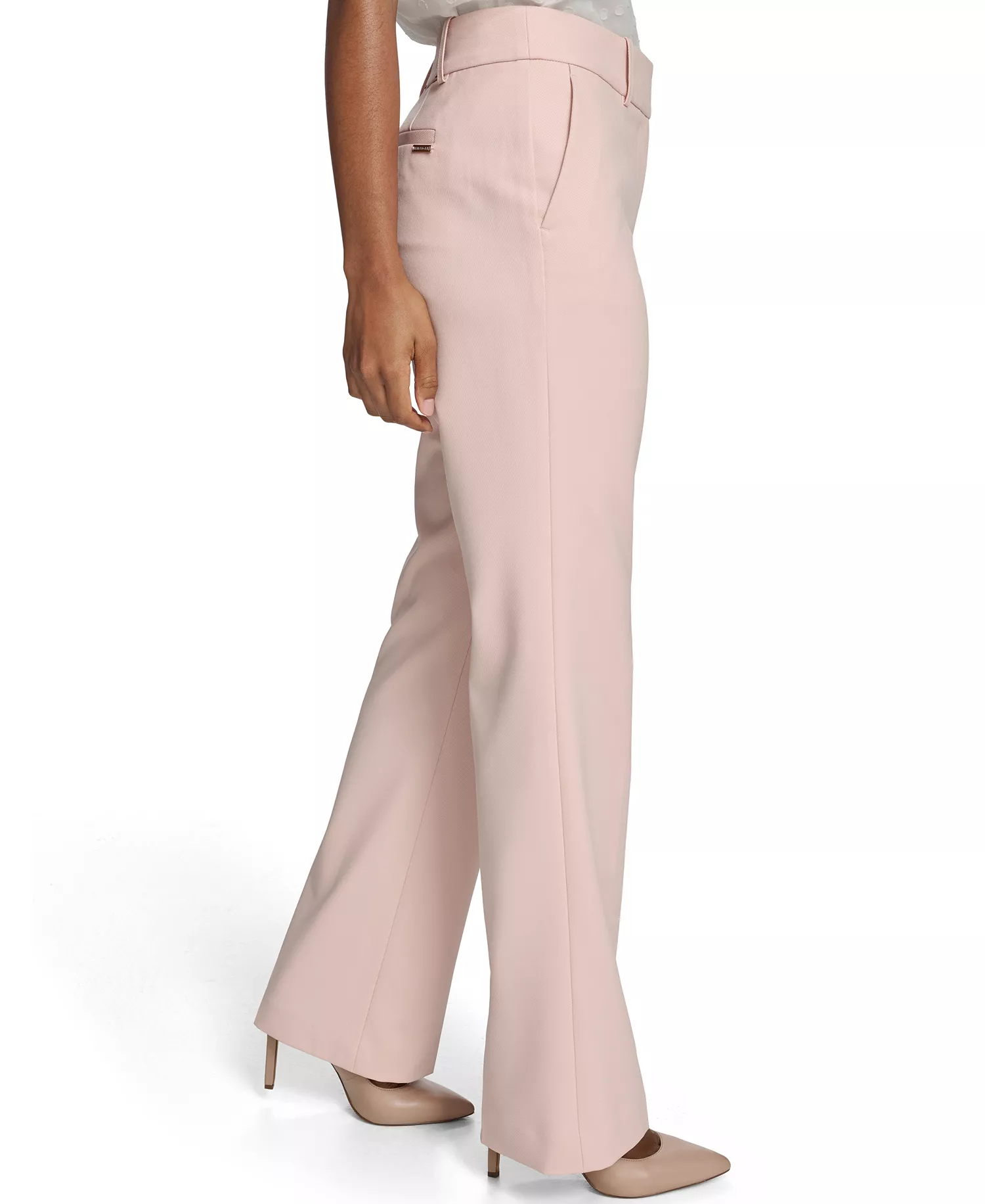 Women's Solid Bootcut Trouser Pants - Evening Sand - 0