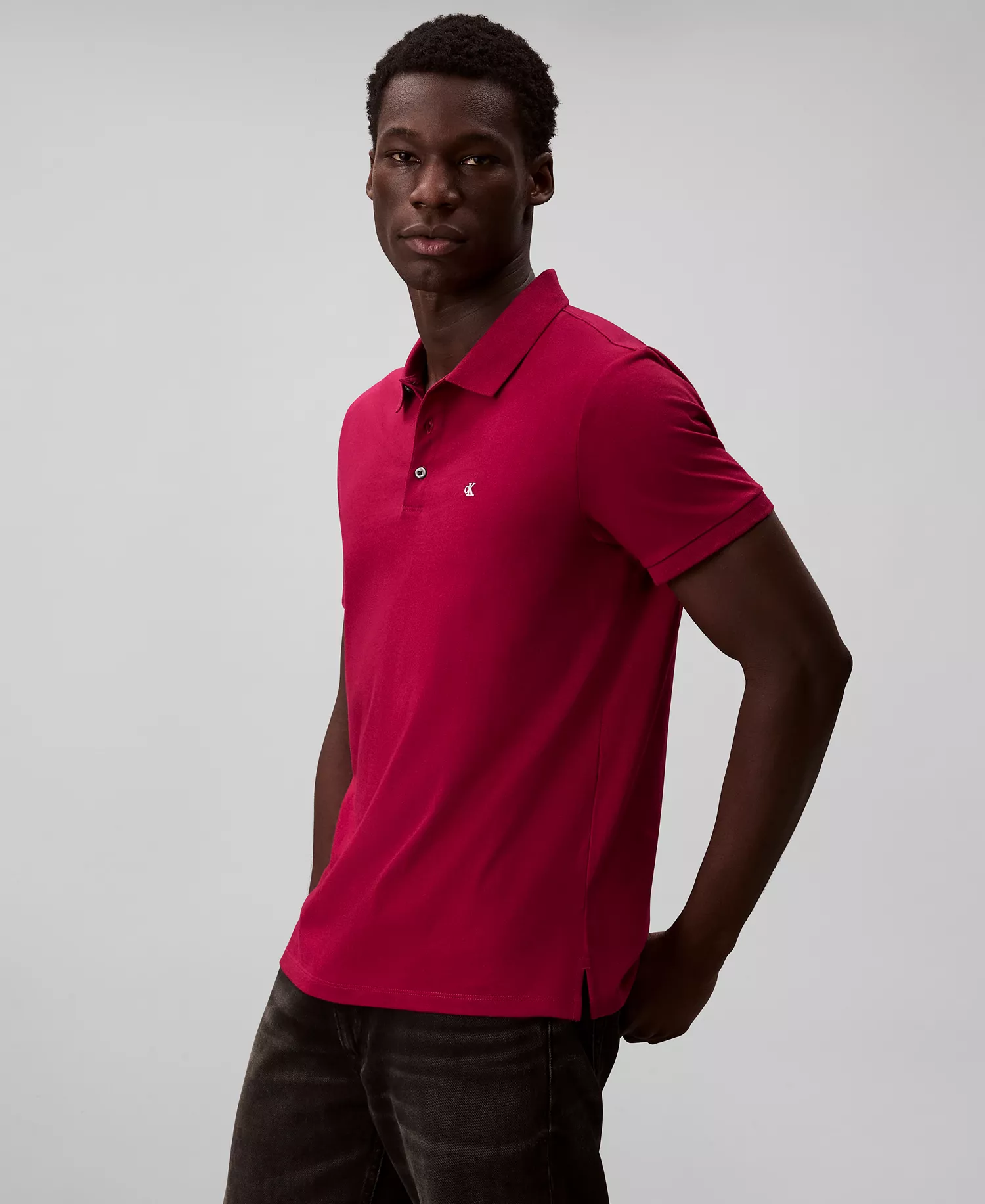 Men's Short Sleeve Solid Polo Shirt - Beet Red - 2XL