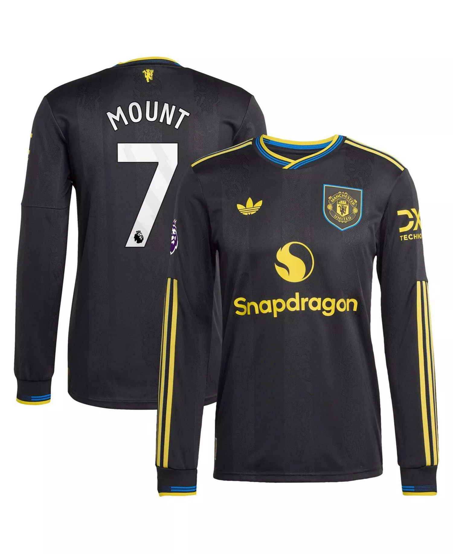 Men's Mason Mount Black Manchester United 2025/26 Third Authentic Long Sleeve Player Jersey - Black - L