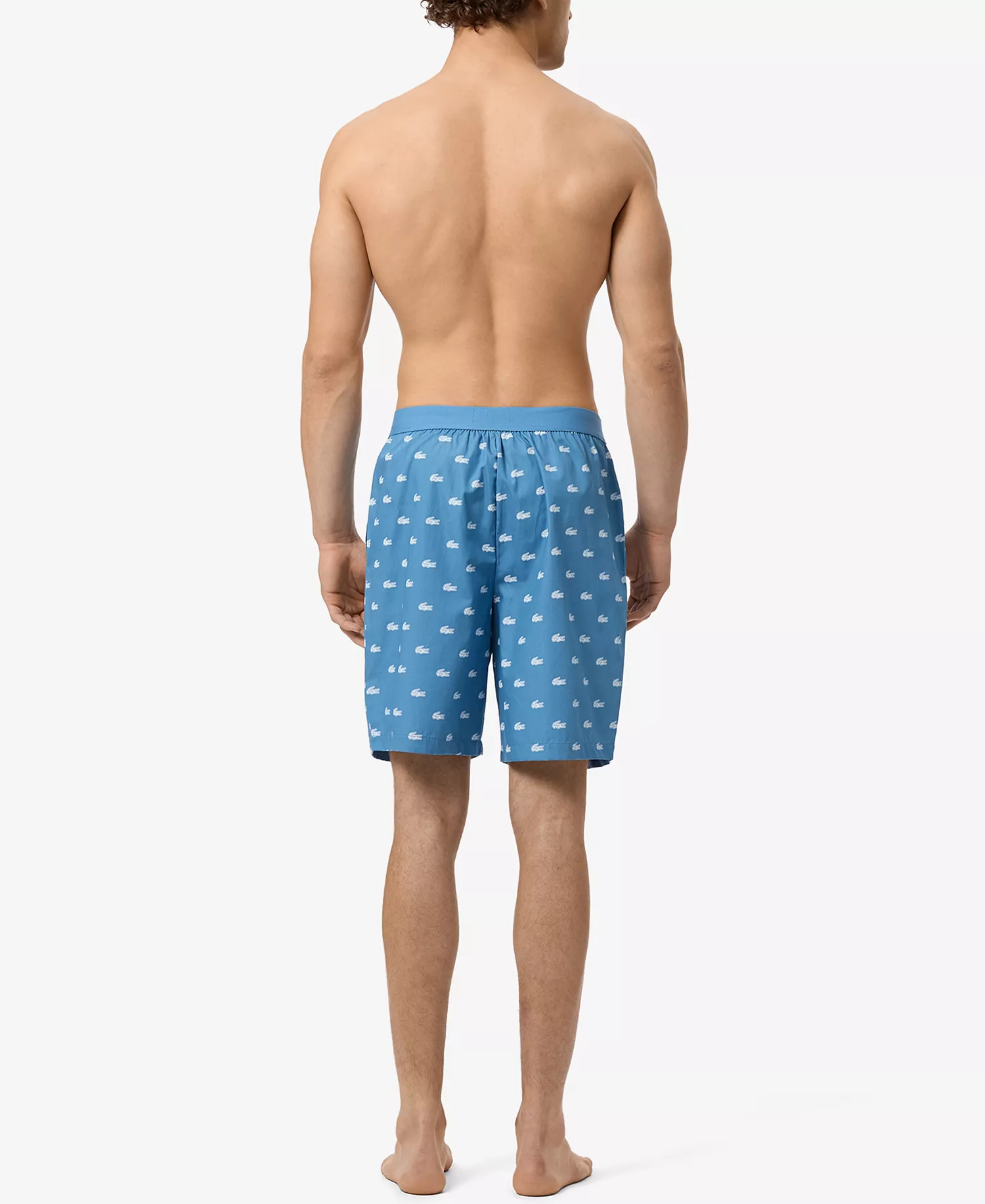 Men's Loungewear Woven Pajama Shorts - Abyss Blue/white - L
