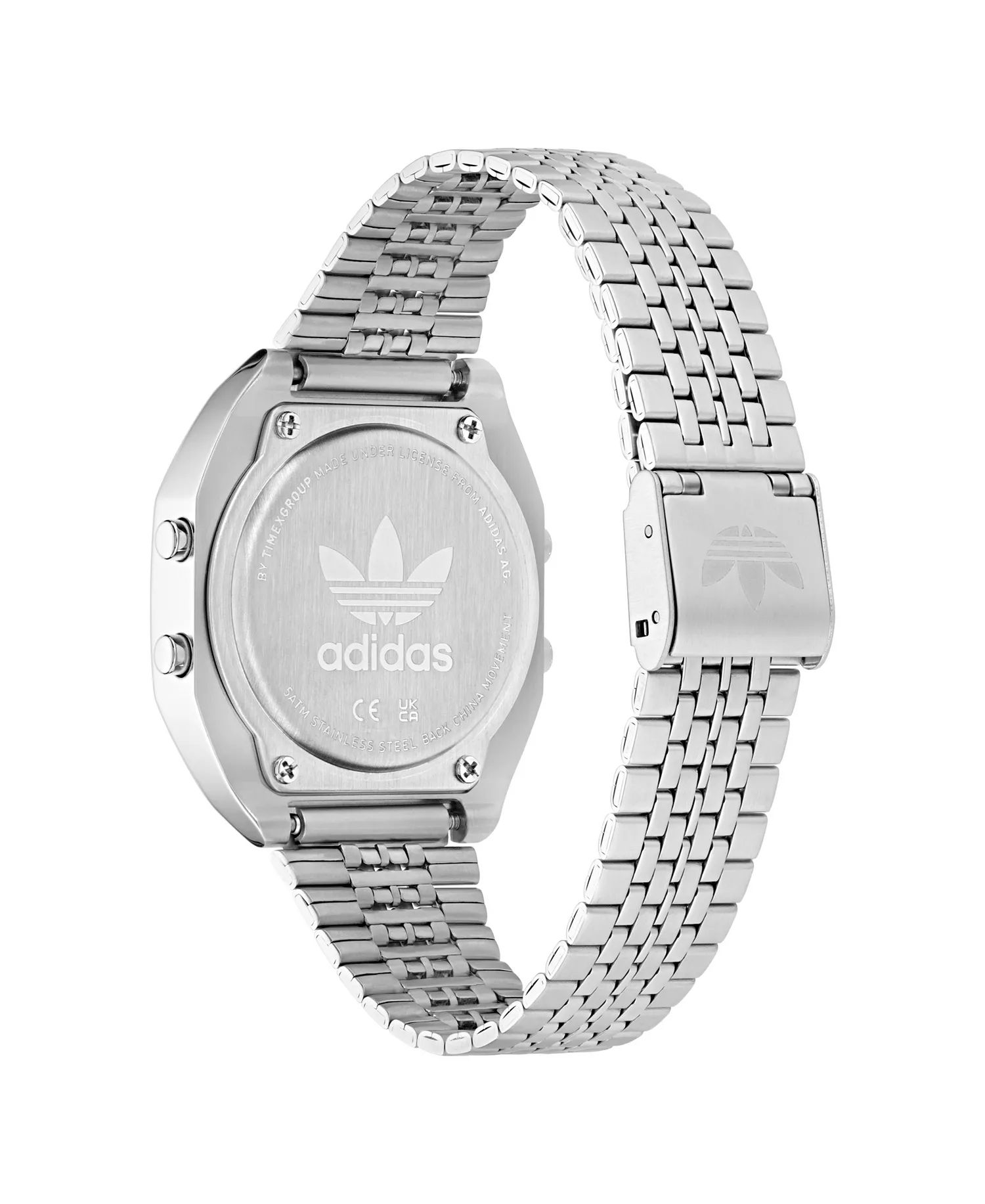 Unisex Digital Silver-Tone Stainless Steel Watch, 36mm - Silver-Tone - No Size
