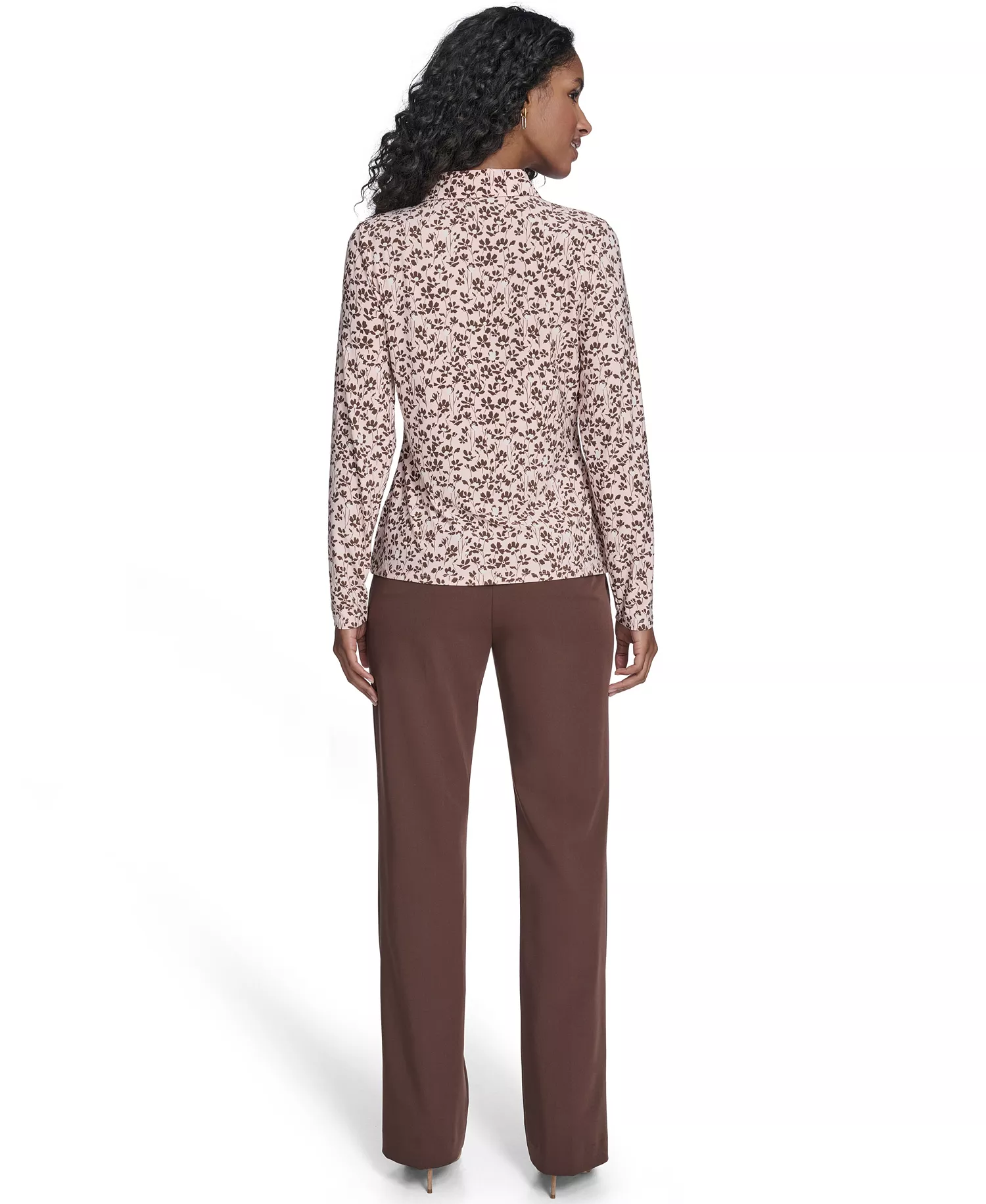 Women's Blossom Floral Knit Button Up Top - Evening Sand Multi - L