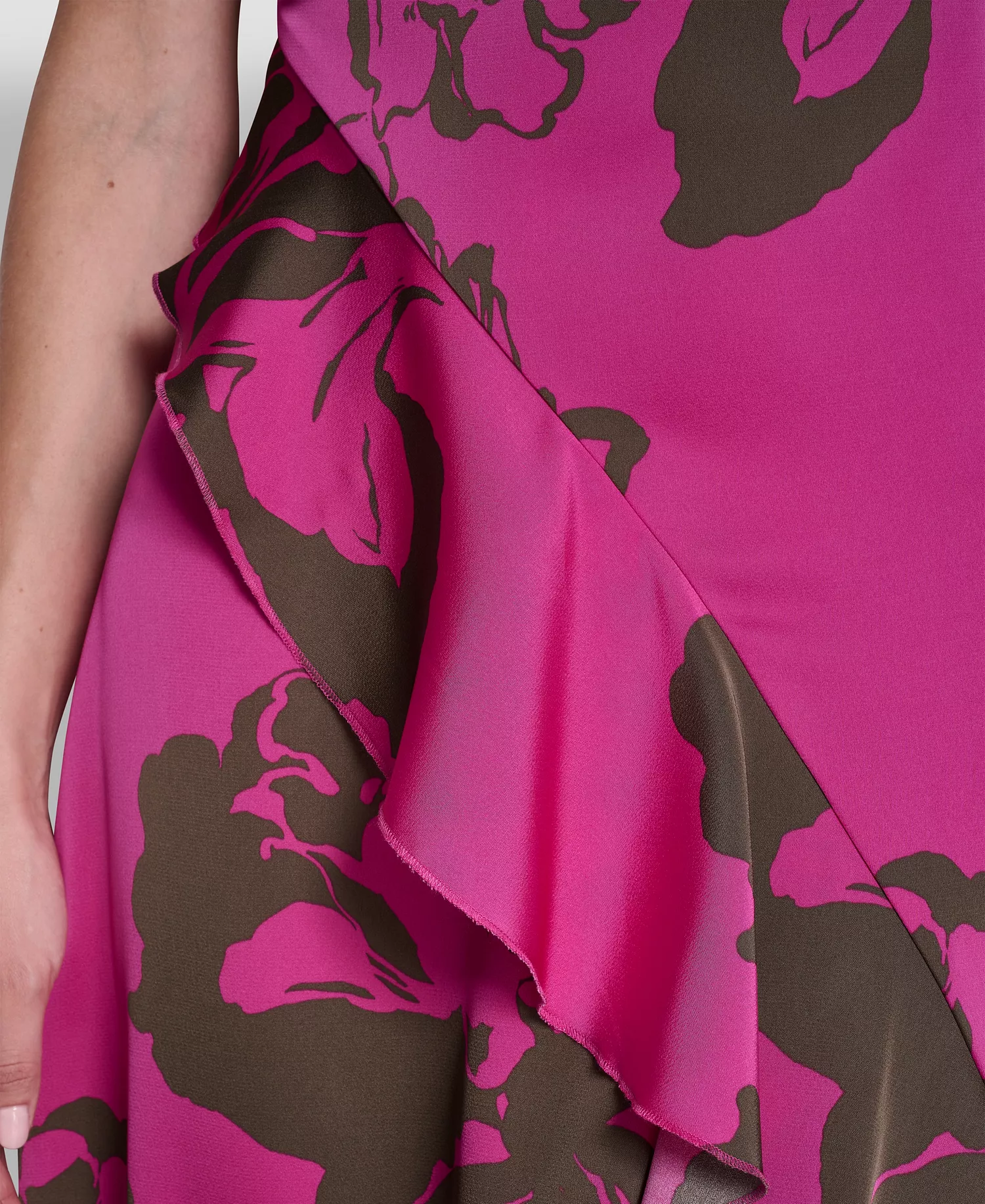 Women's Cap-Sleeve Surplice Neck Ruffle Midi Dress - Rose Violet/Morel - 10