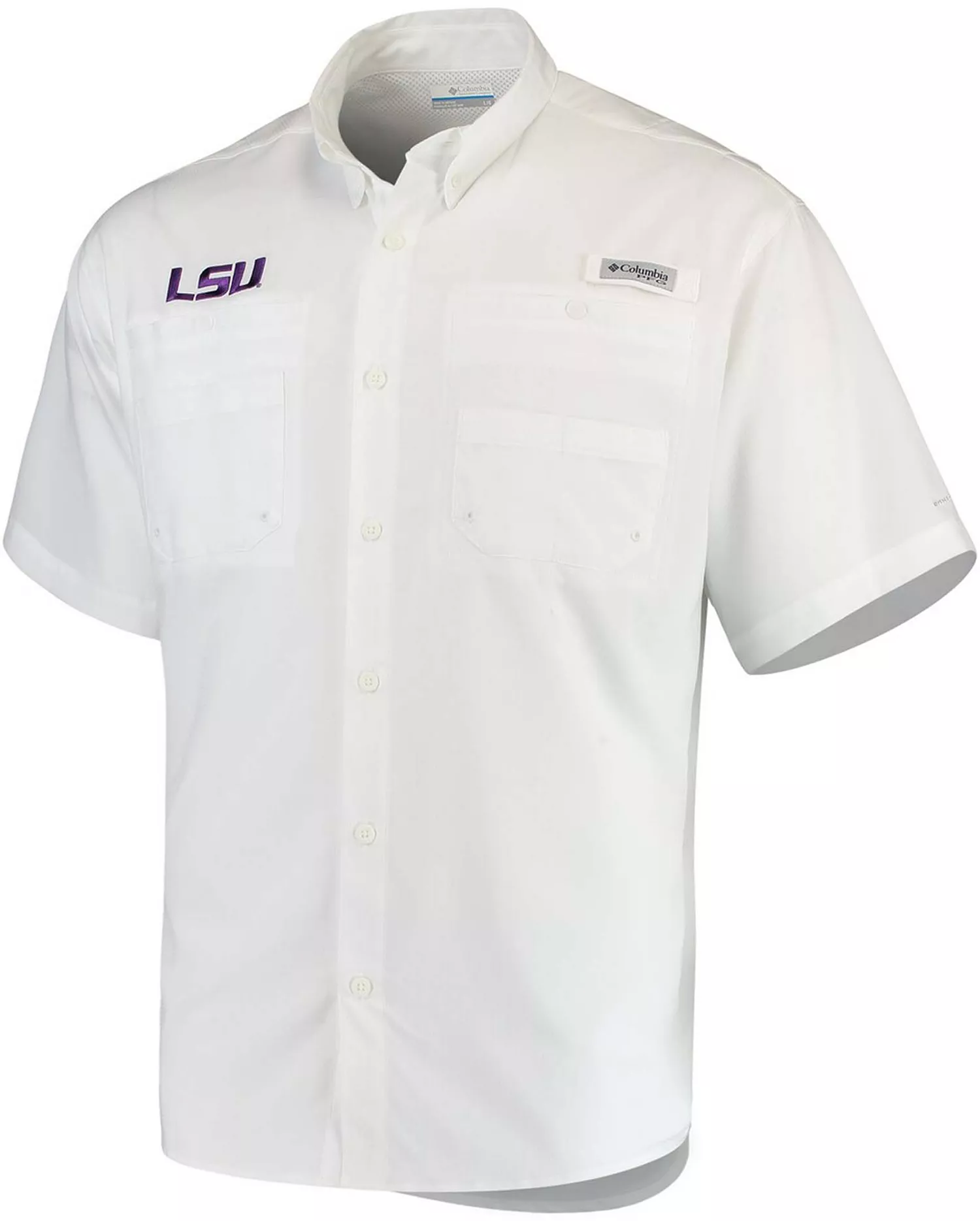 Men's LSU Tigers PFG Tamiami Shirt - White - S