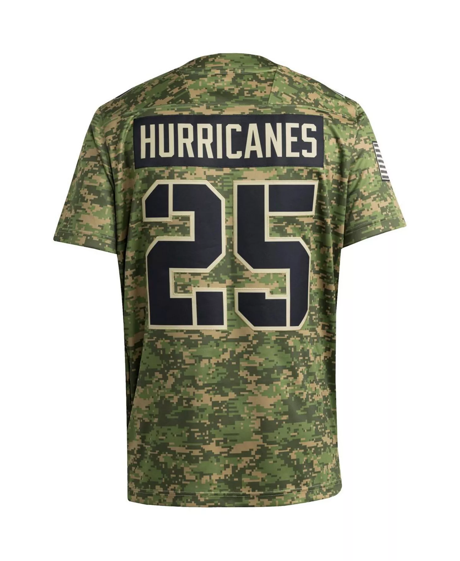 Men's 25 Camo Miami Hurricanes Honor Support Premier Strategy Jersey - Camo - 3XL
