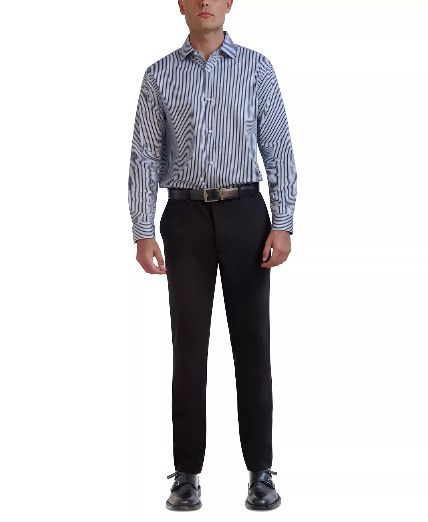 Men's Slim-Fit Stripe Dress Shirt - Blue Multi - 14-14 1/2 32-33