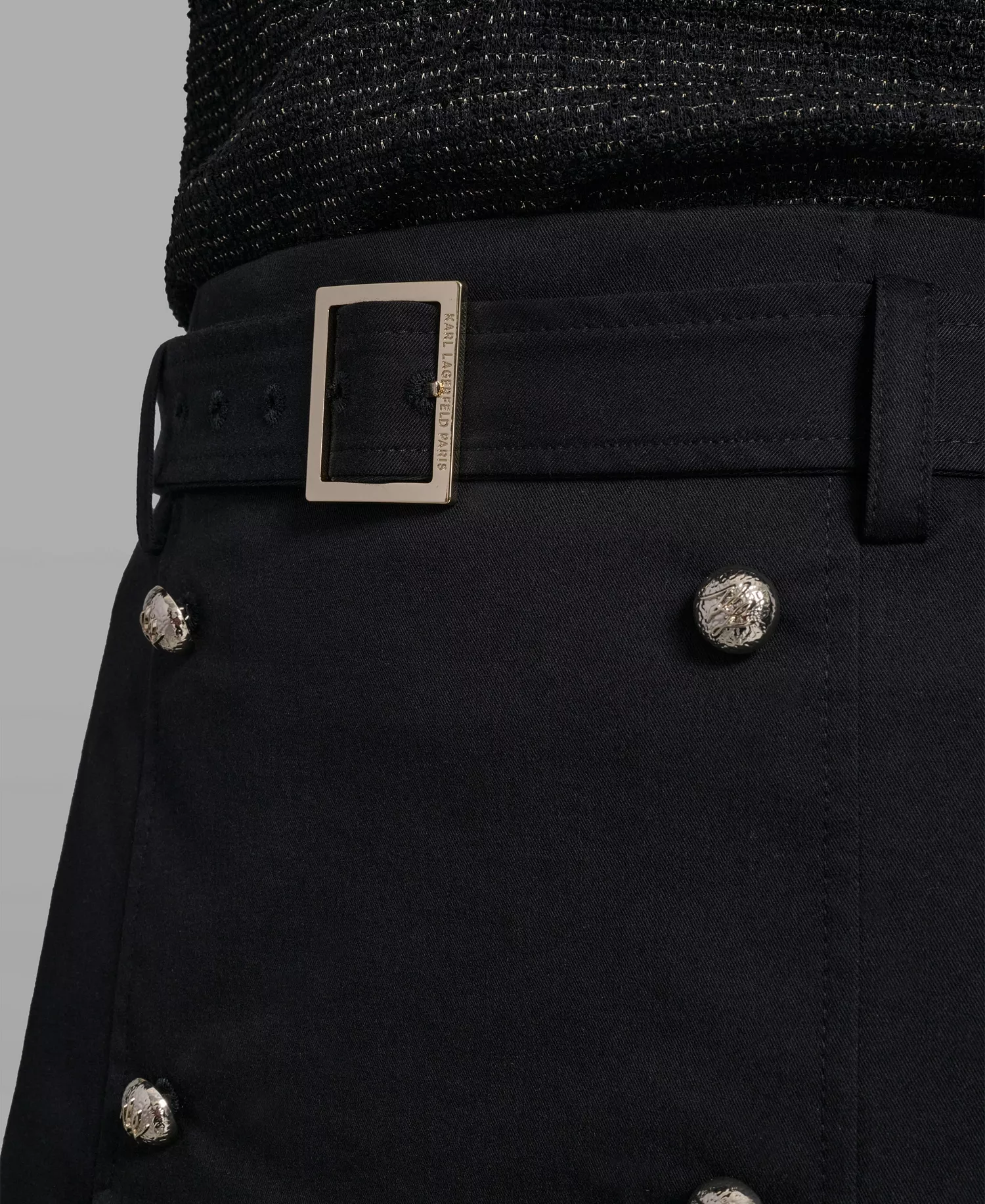 Women's Polka Dot Belted Skirt - Black/Bisque Combo - 0