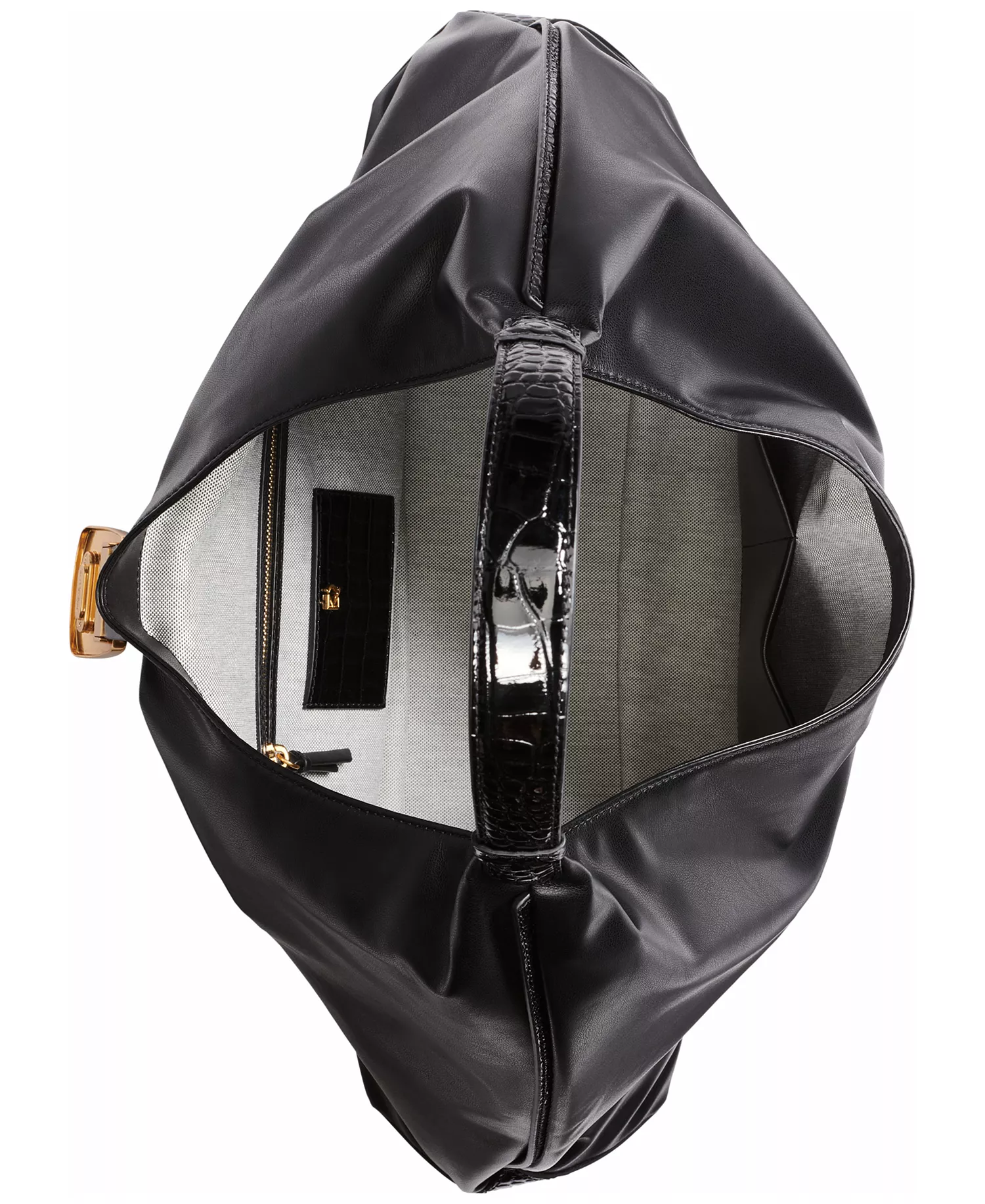 Women's Percale Extra-Large Shoulder Bag - Black/Gold - NO SIZE