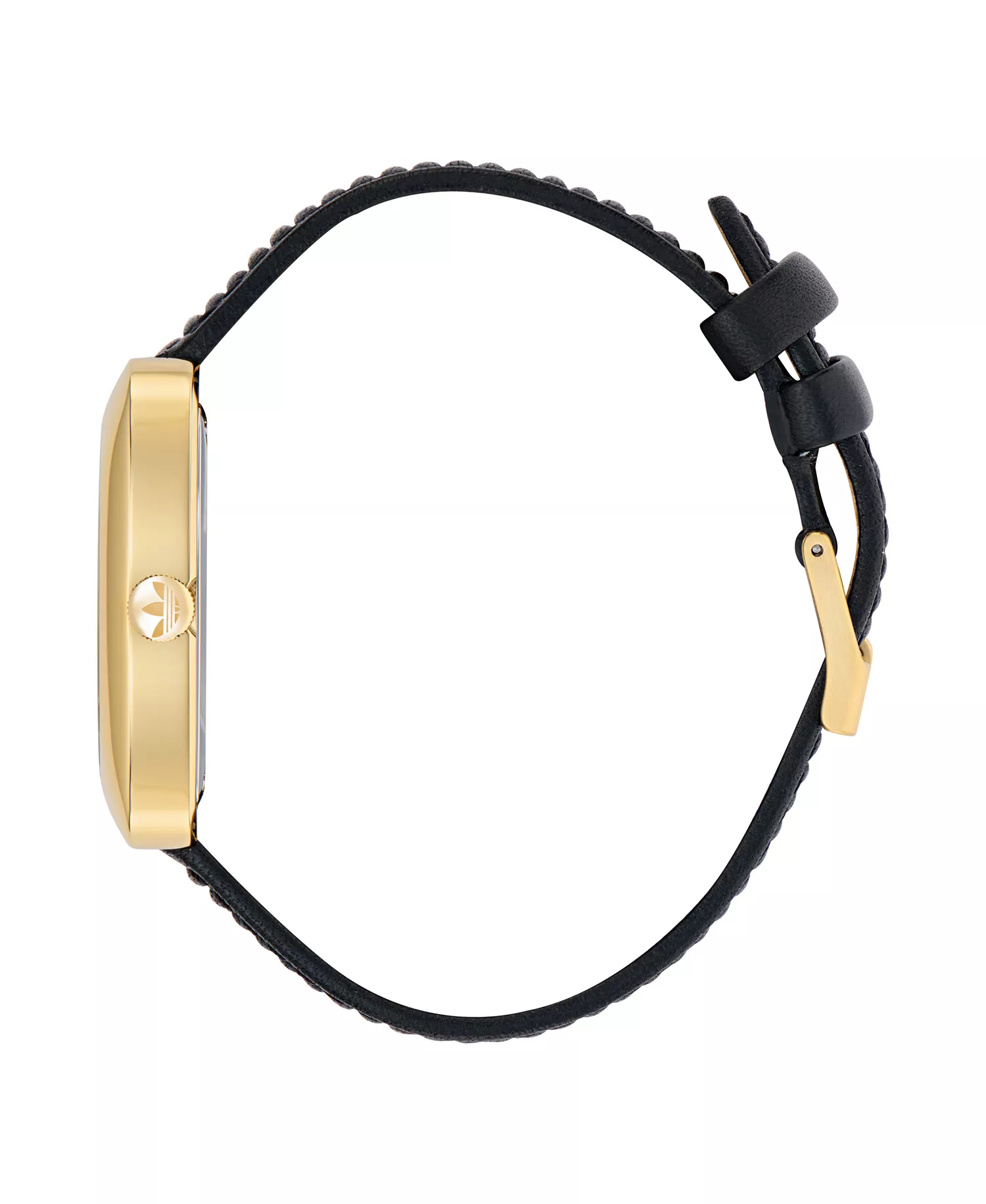 Unisex Analog Black Leather Watch, 37mm - Black - No Size