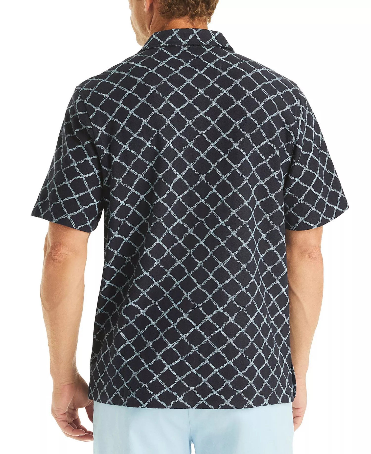 Men's Printed Short-Sleeve Polo Shirt - Navy Seas - 2XL