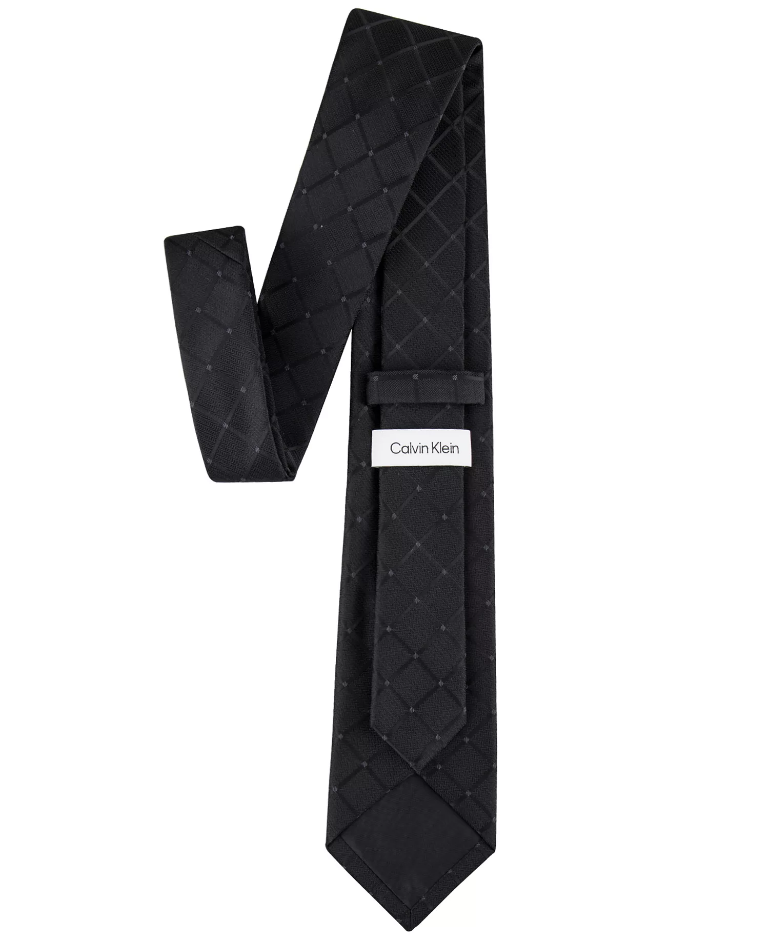 Men's Herringbone Grid Tie - Black - ONE SIZE