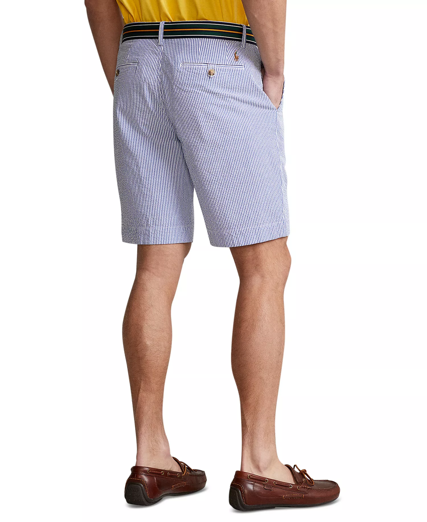 Men's 9-1/4-Inch Stretch Classic-Fit Seersucker Shorts - Blue Seersucker - 28