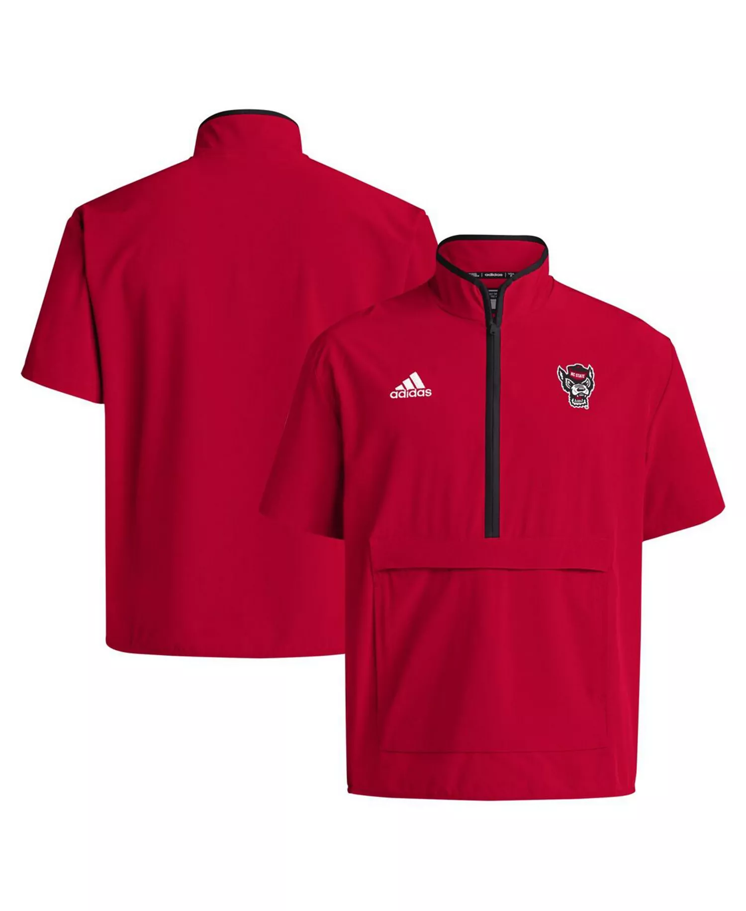 Men's Red NC State Wolfpack Coaches Sideline Half-Zip Short Sleeve Jacket - Red - M