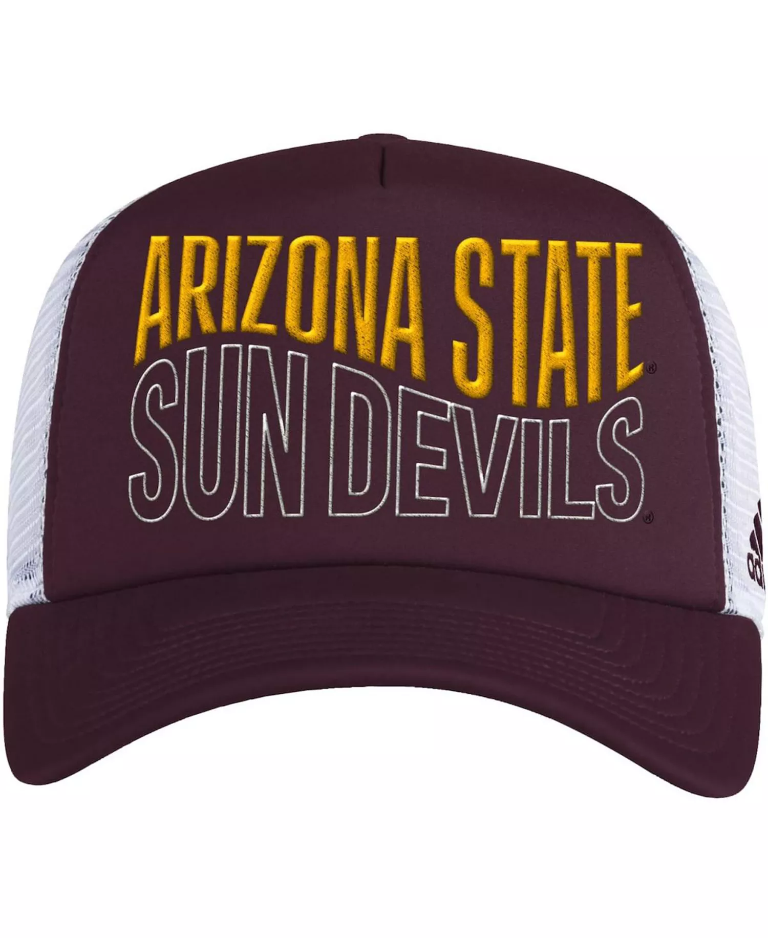 Men's Maroon and White Arizona State Sun Devils Wave Foam Trucker Snapback Hat - Maroon, White - One Size Fits All