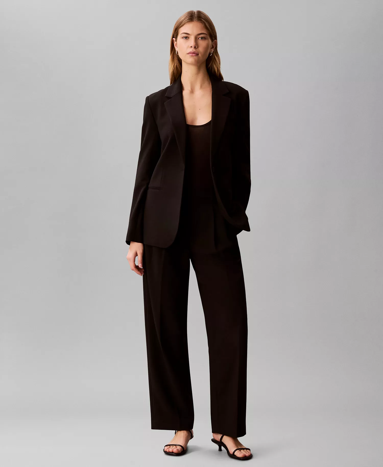 Women's Notch Lapel Cinched Blazer - Black Arch - 10