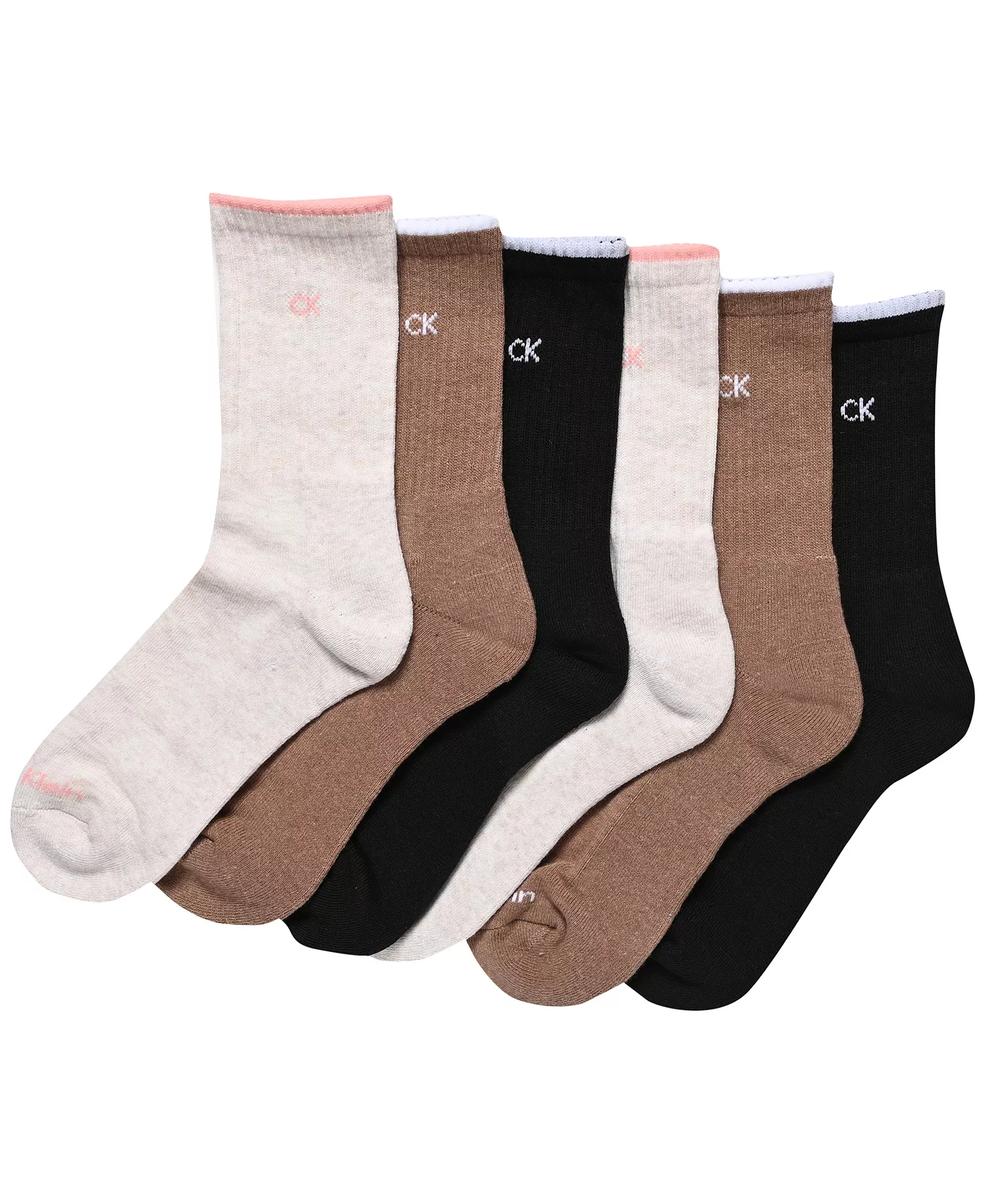 Women's 6-Pk. Performance Crew Socks - Oatmeal Heather Assorted - ONE SIZE