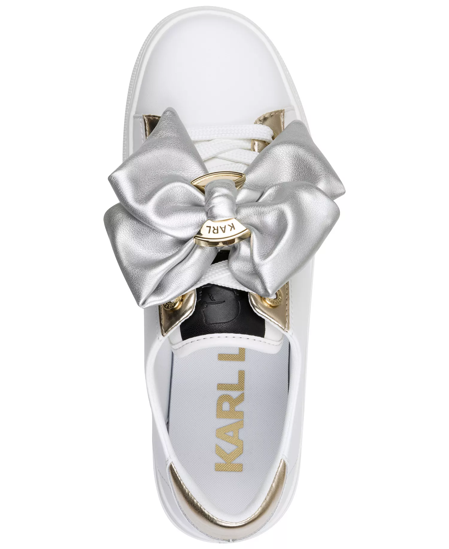 Women's Claudette Bow Lace-Up Sneakers - Bright White/Silver - 10