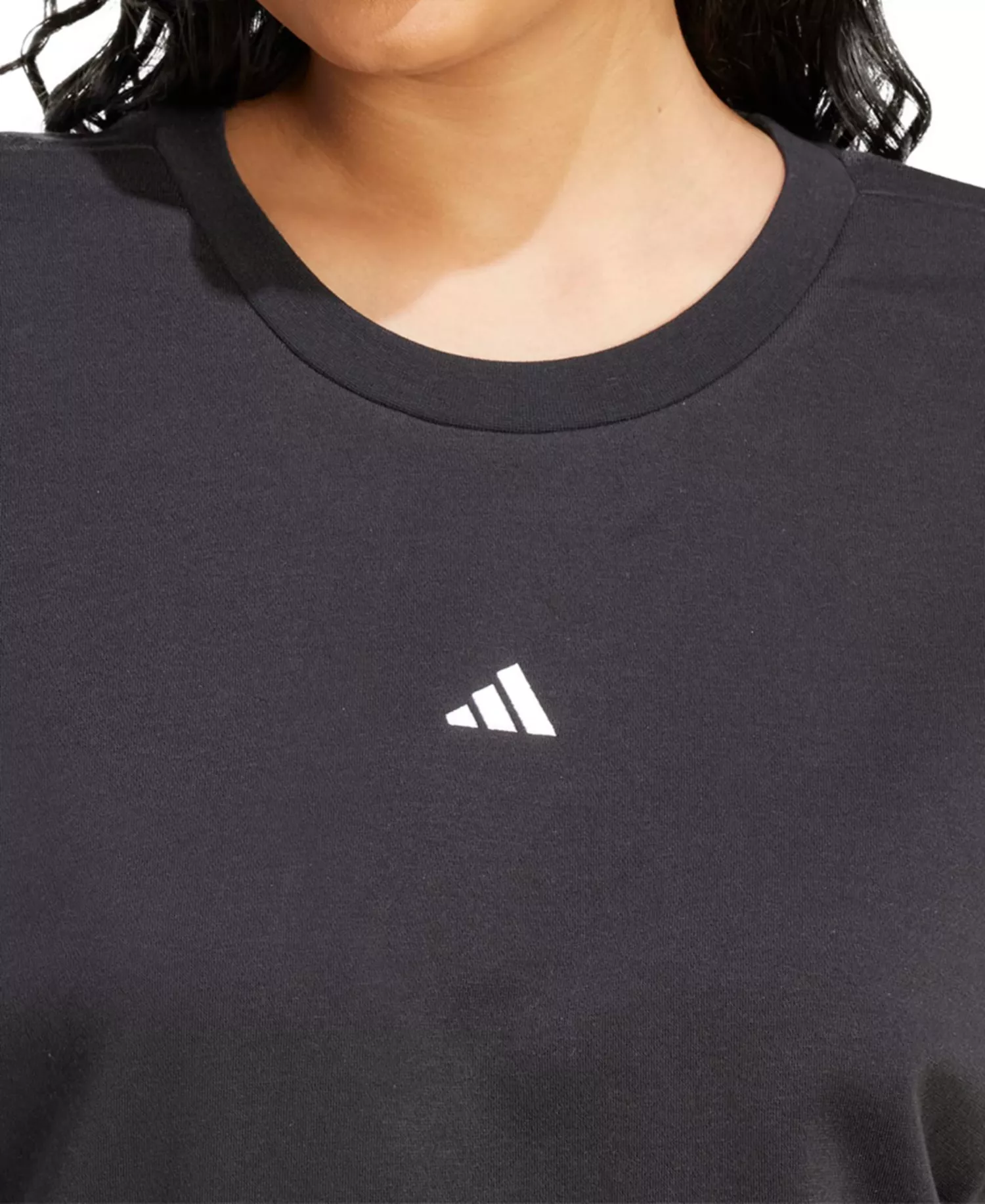 Plus Size Essentials Small-Logo Fleece Sweatshirt - Black - 1X