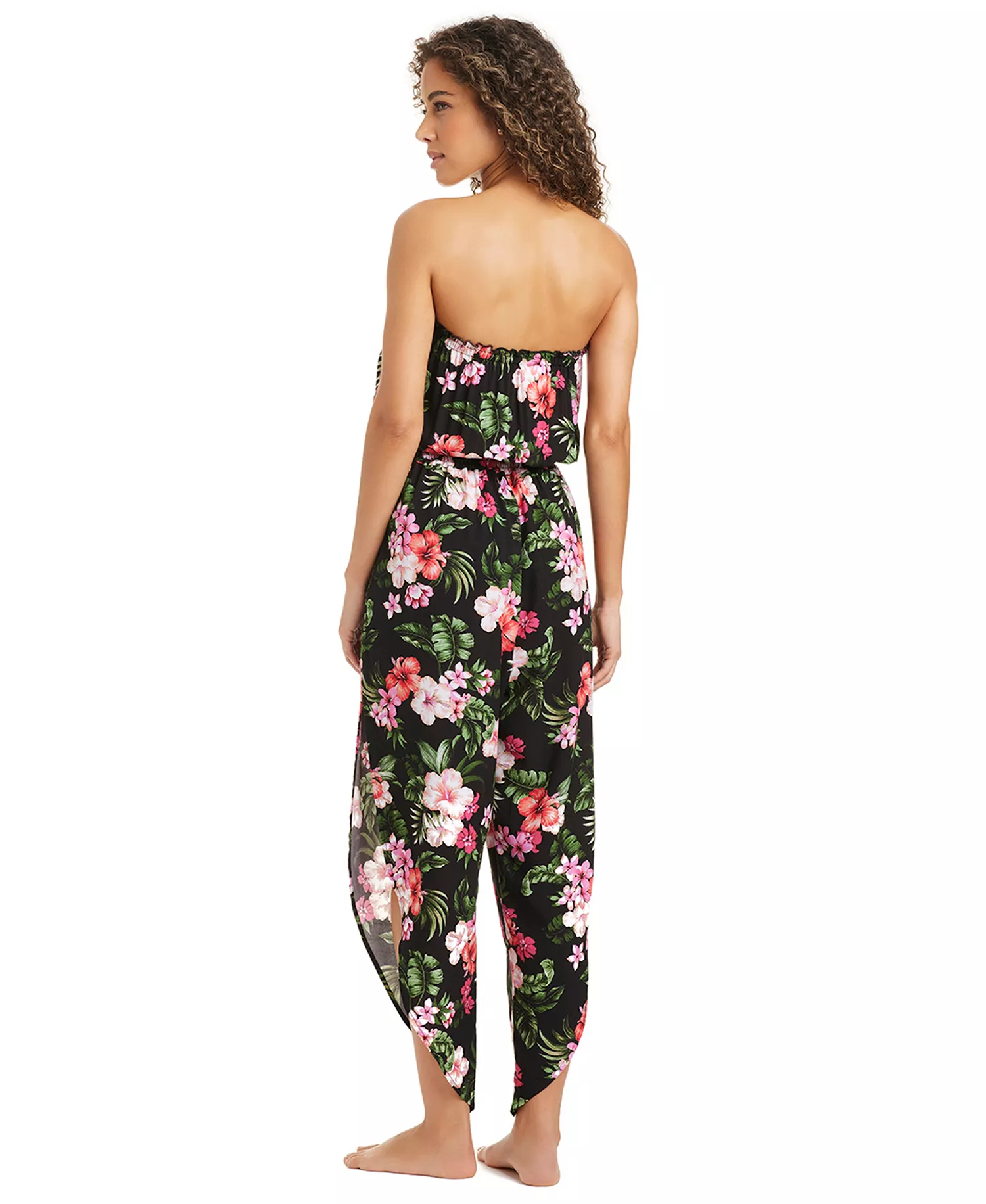 Women's Tropical Heat Printed Tube Jumpsuit, Macy's Exclusive - Multi - L
