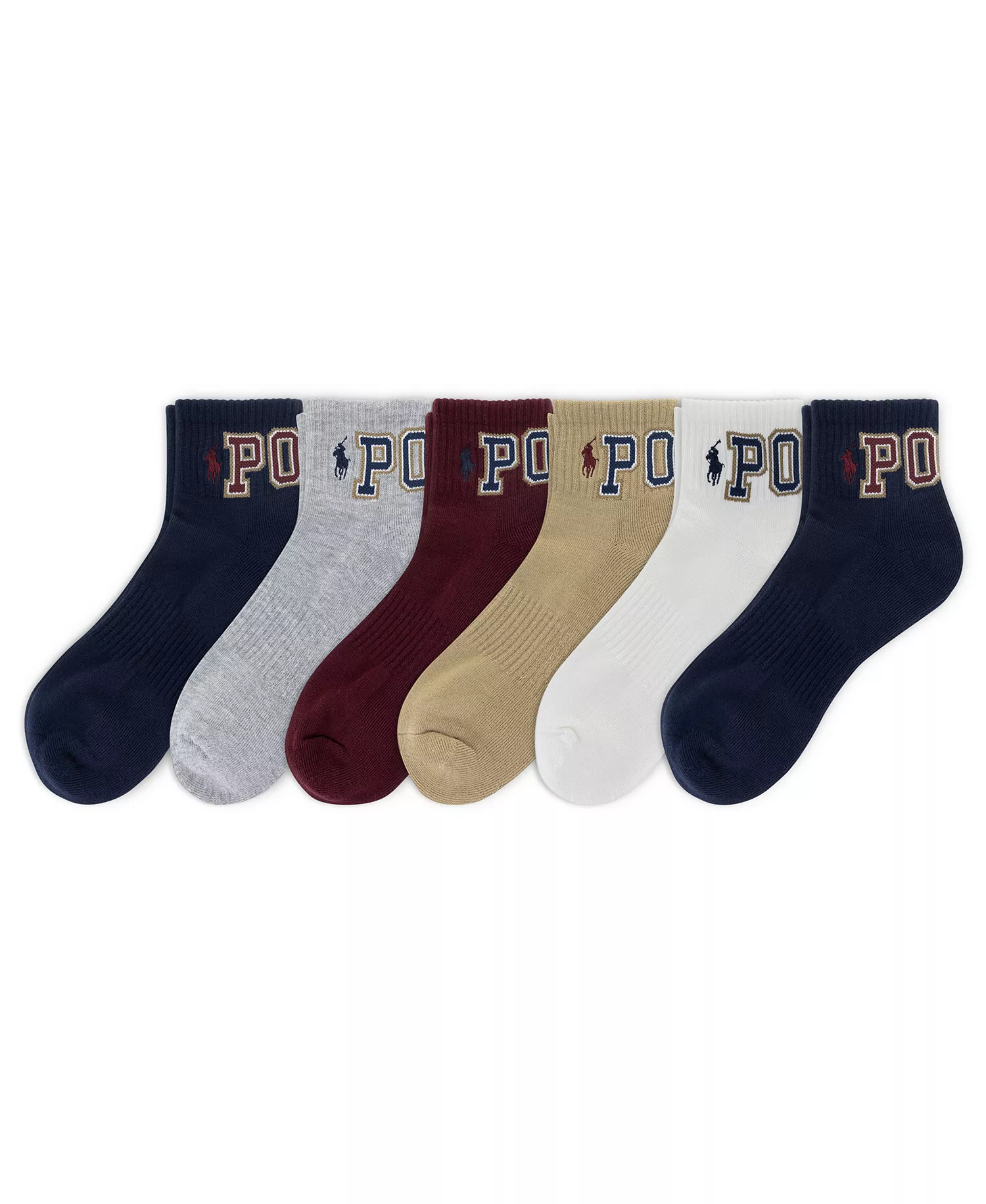 Men's Varsity Logo 6-Pack Socks - Asst - 7-12
