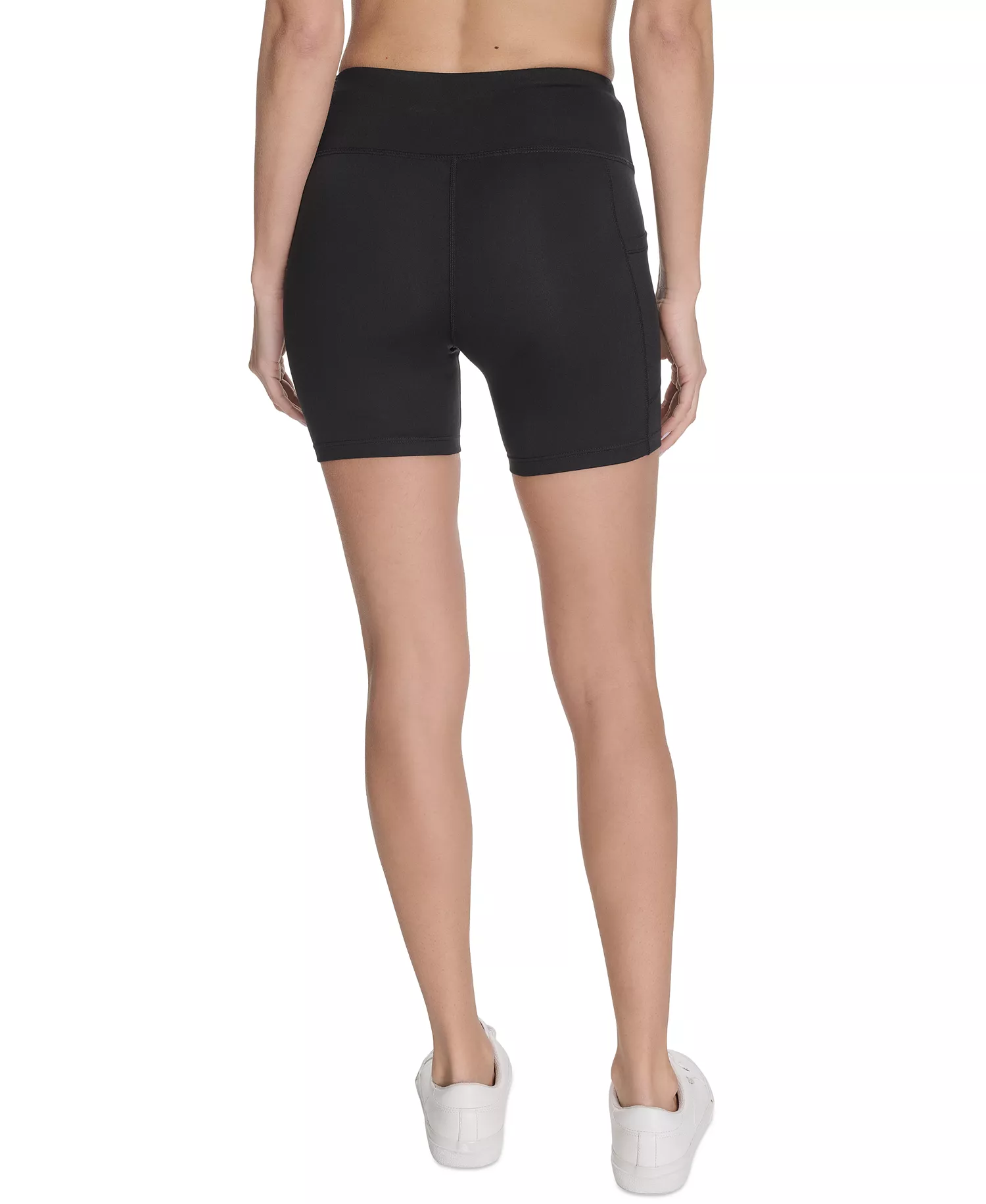 Women's Outline Logo High-Rise Bike Shorts - Black / White - XS