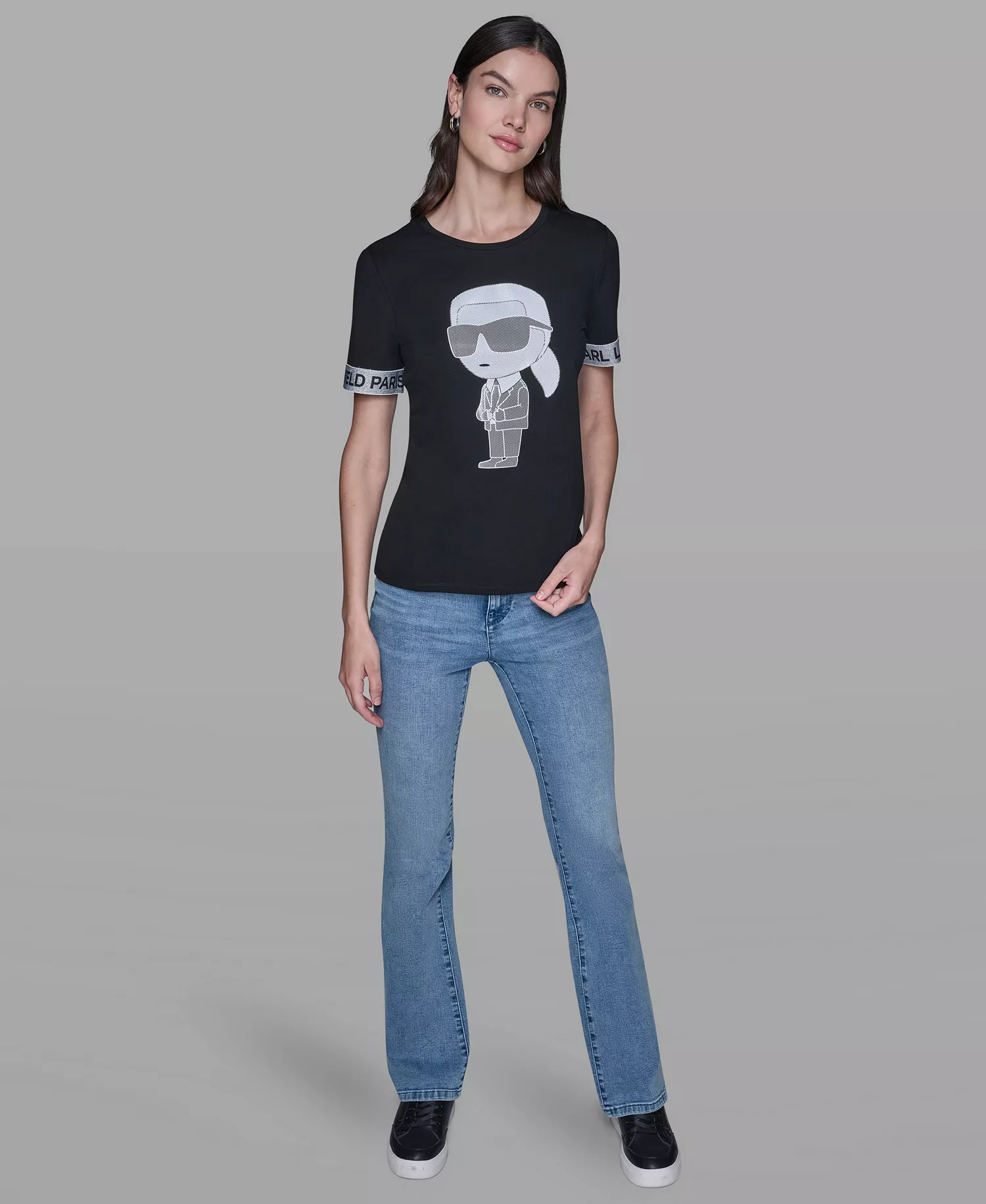 Women's Logo Detail Short-Sleeve T-Shirt - Black - XS