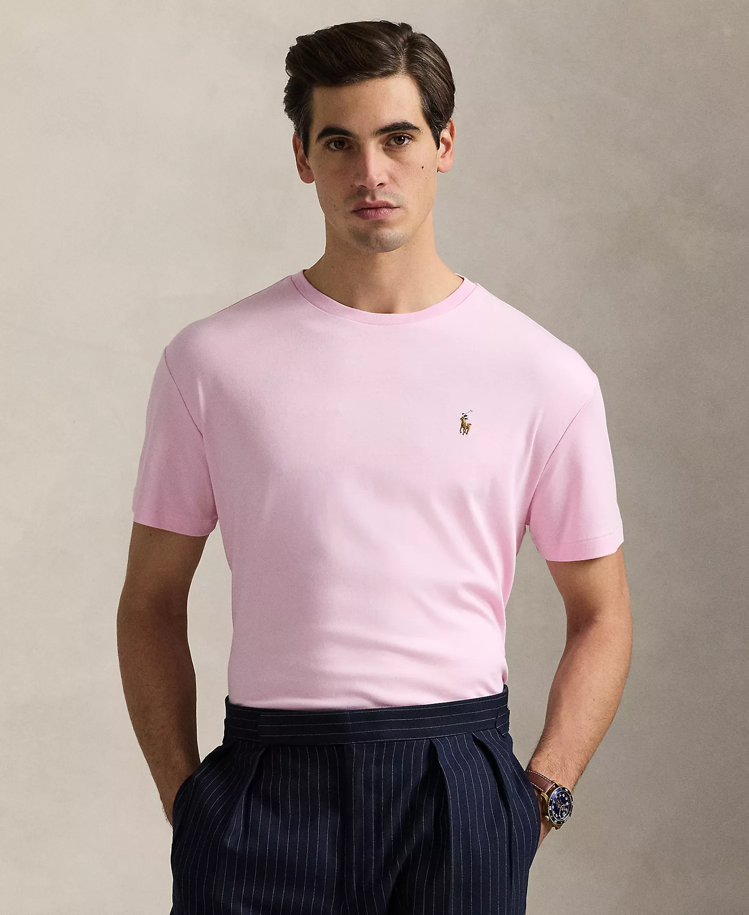 Men's Custom Slim Fit Soft Cotton T-Shirt - Carmel Pink - 2XL