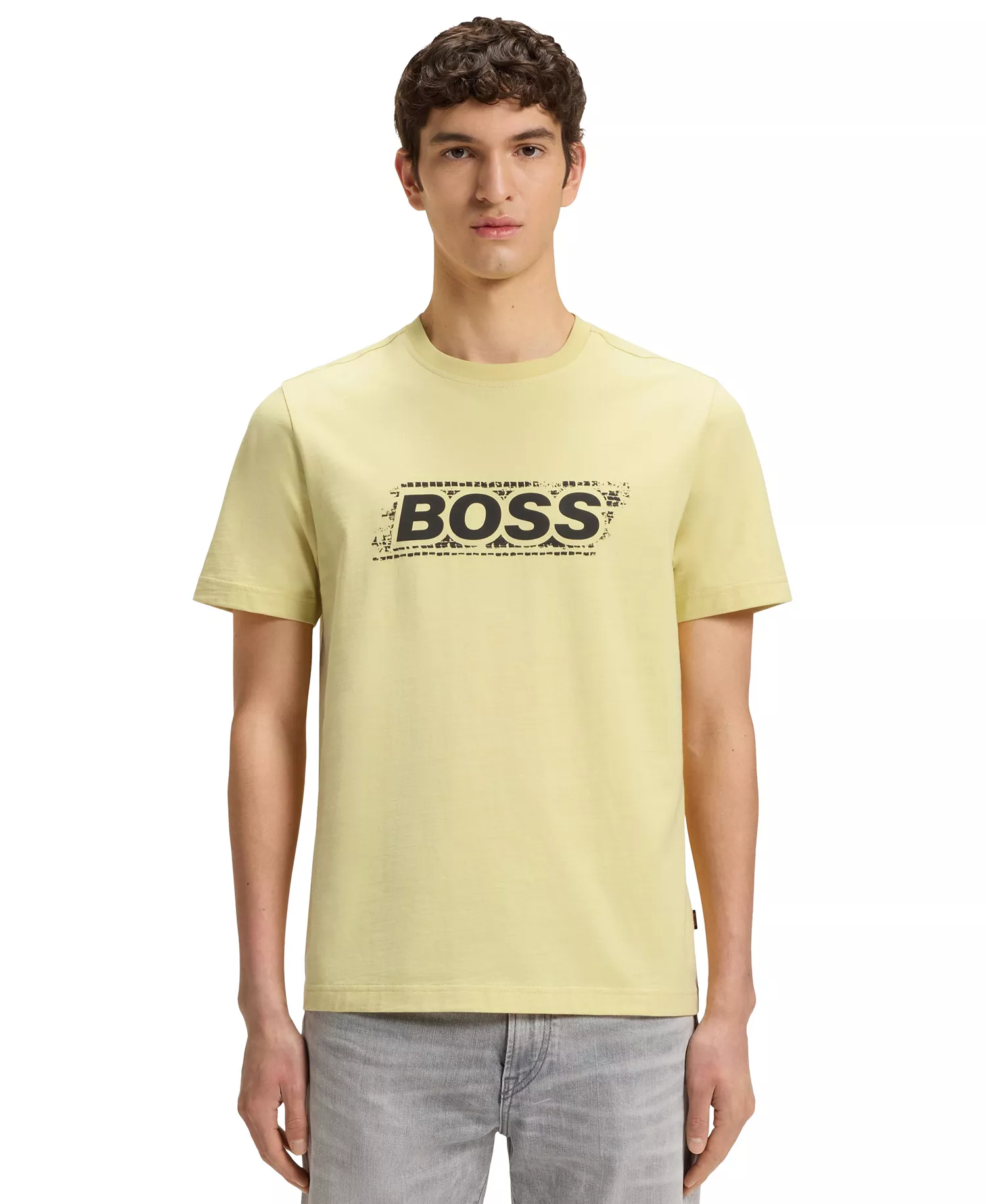 Men's Logo Artwork Cotton-Jersey T-Shirt - Yellow - 2XL
