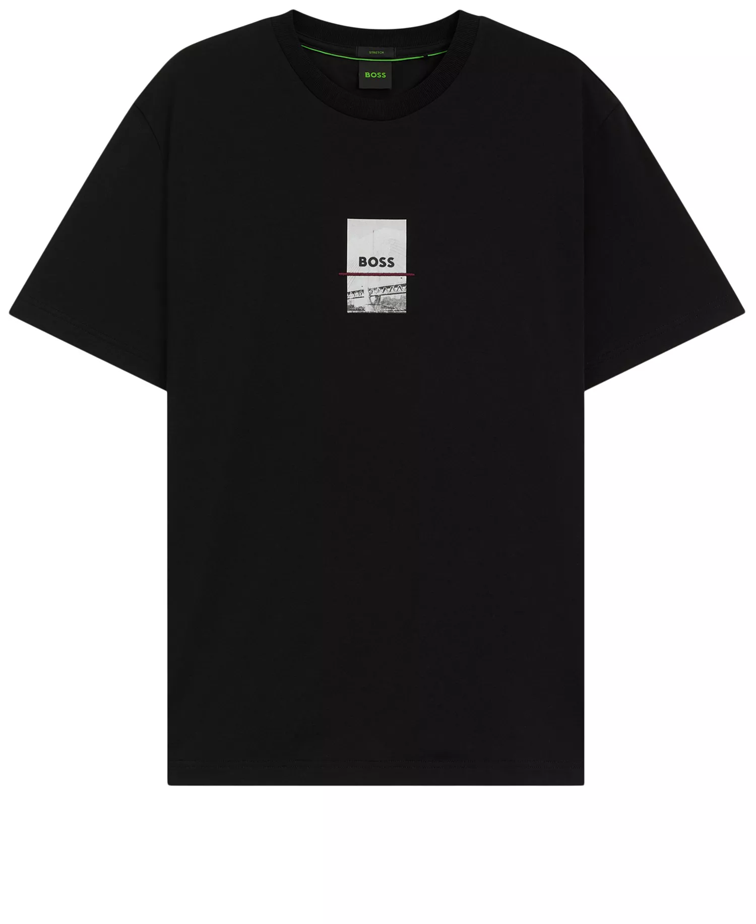 Men's Stretch Cotton Print Relaxed-Fit T-Shirt - Black - XL