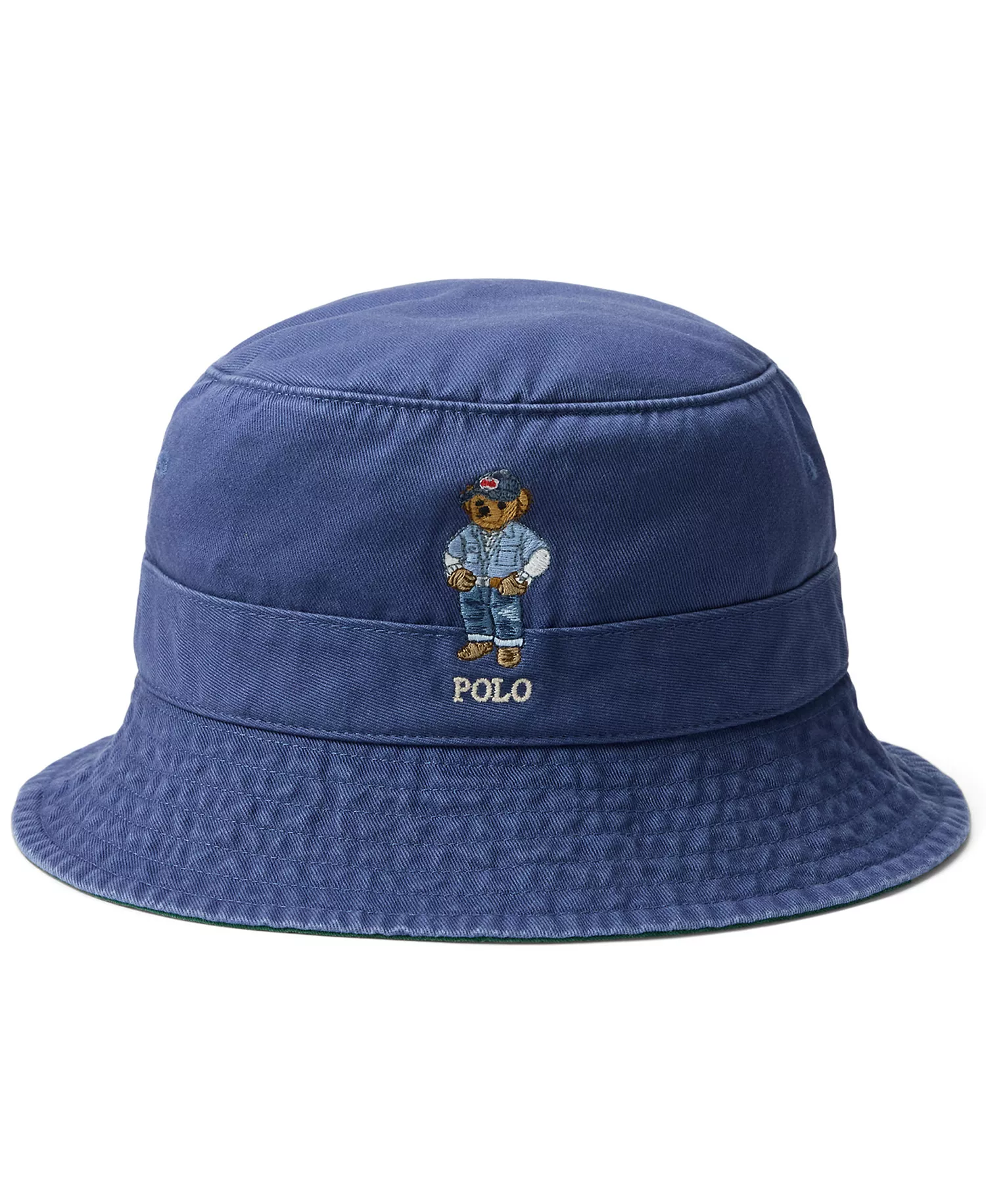 Men's Polo Bear Twill Bucket Hat - Light Navy - L/XL