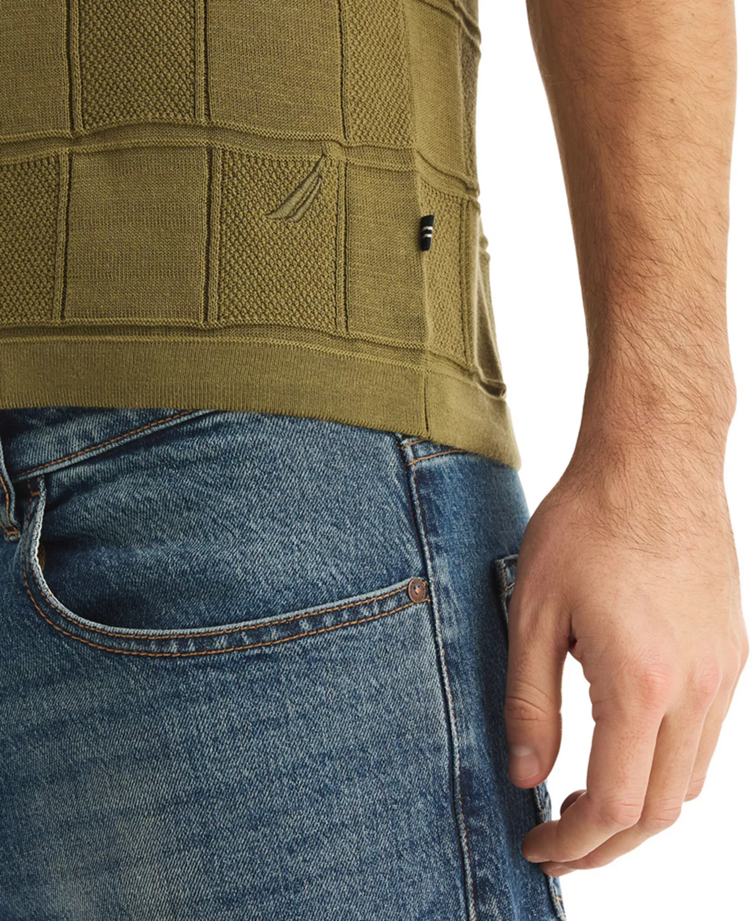 Men's Short-Sleeve Sweater Polo Shirt - Cape Olive - L