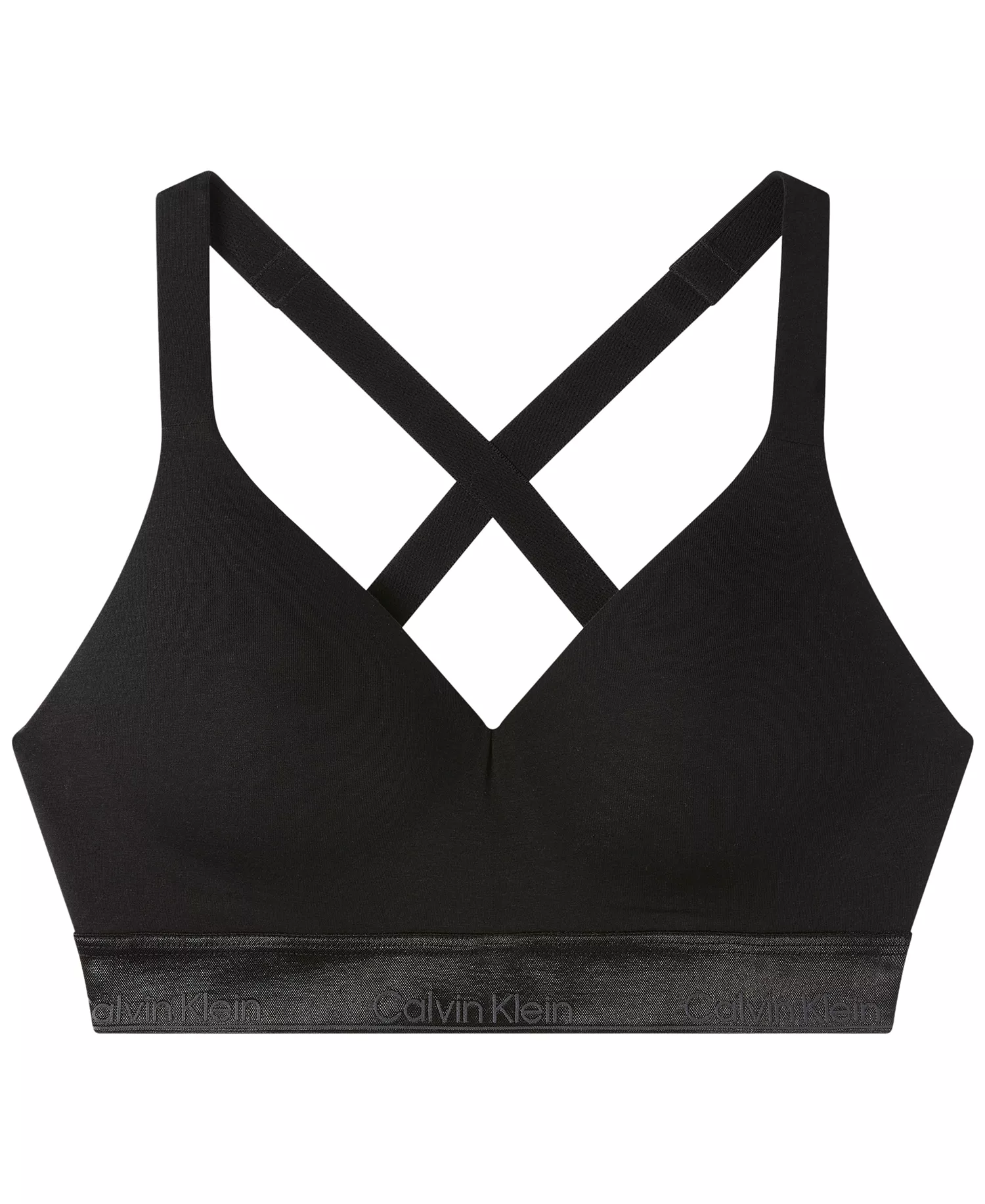 Women's Icon Metallic Molded Cups Bralette - Black - L