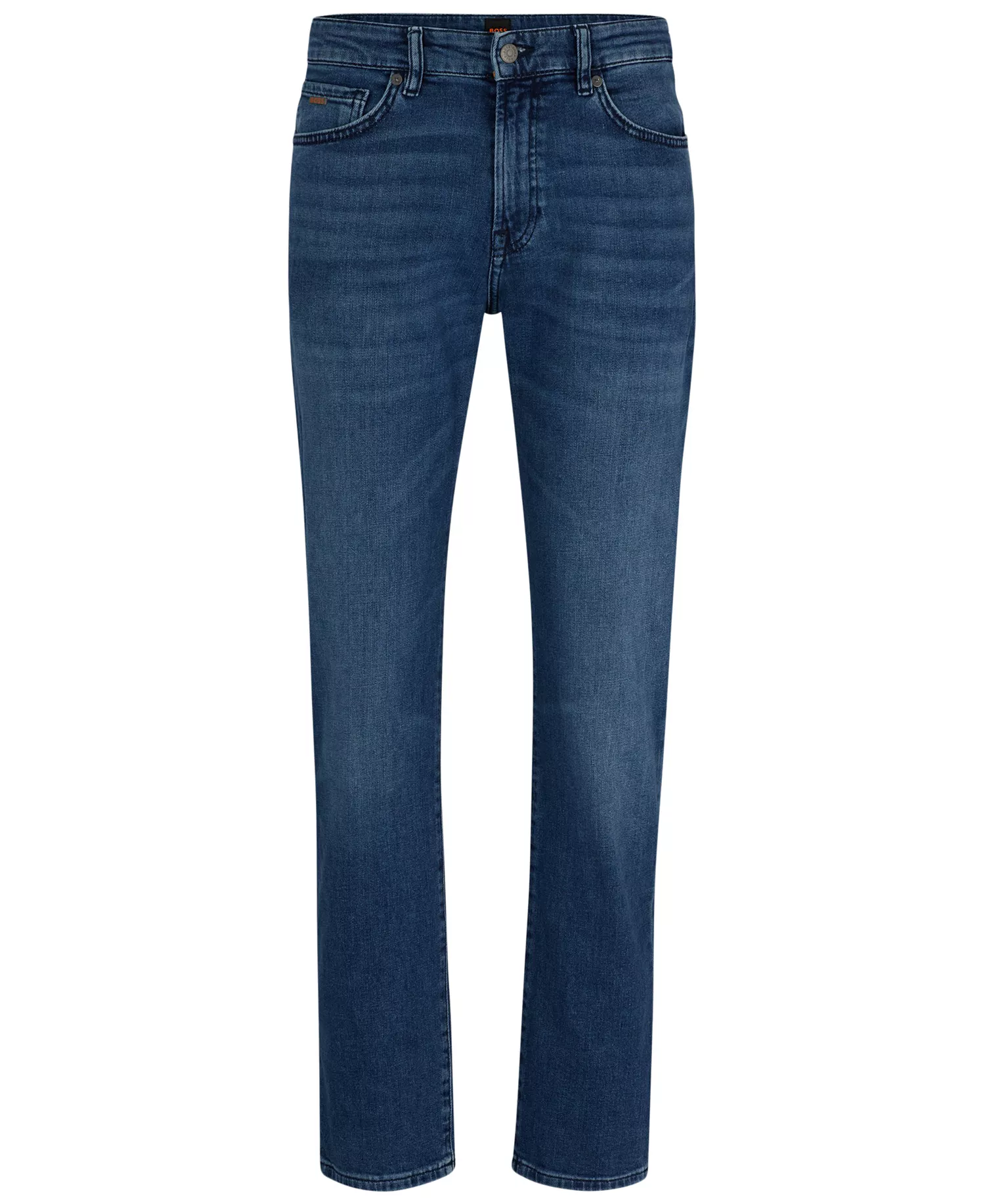 Men's Mid-Blue Comfort-Stretch Regular-Fit Jeans - Medium Blue - 30 - 30