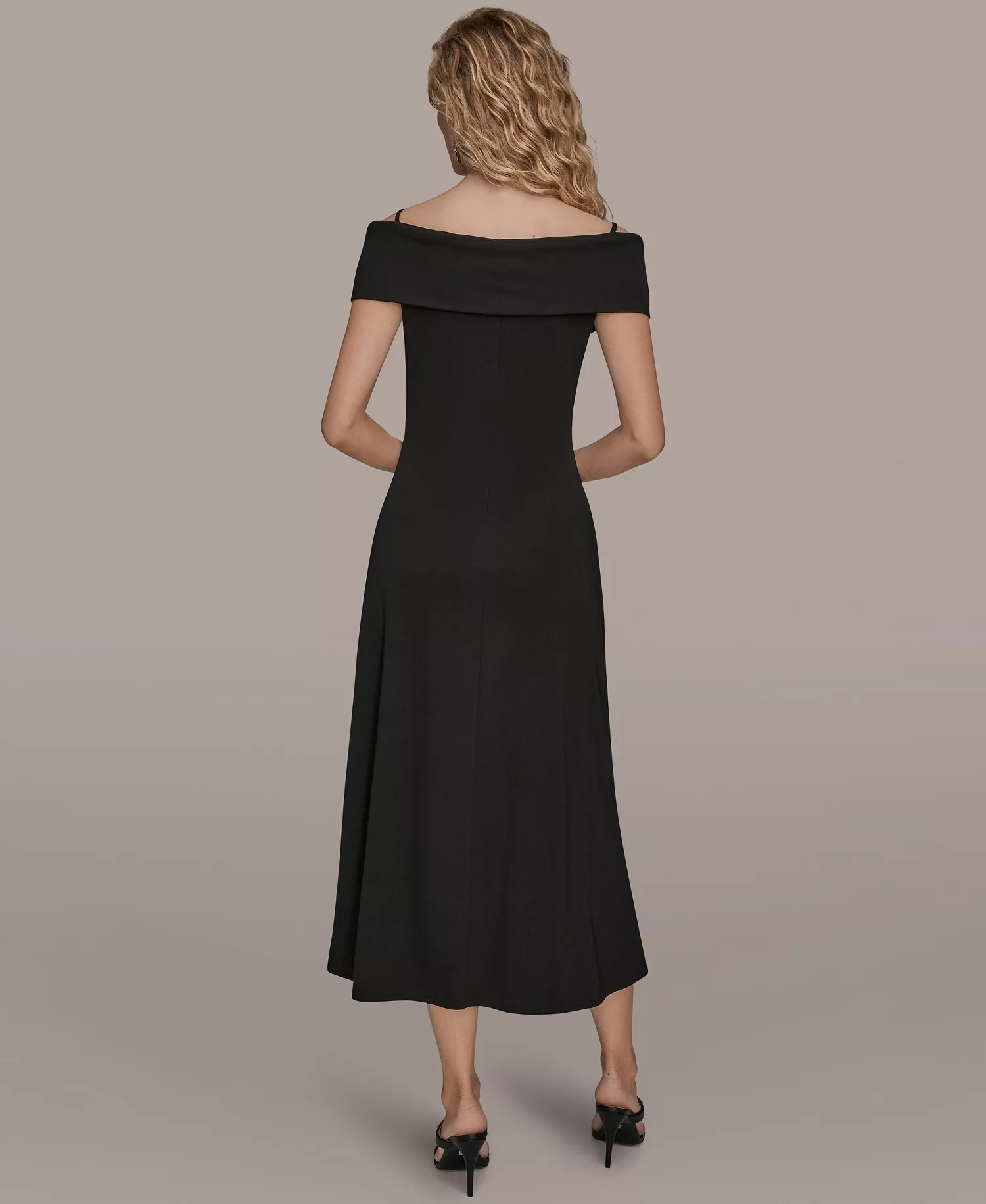 Women's Criss-Cross Off-Shoulder Dress - Black - 10