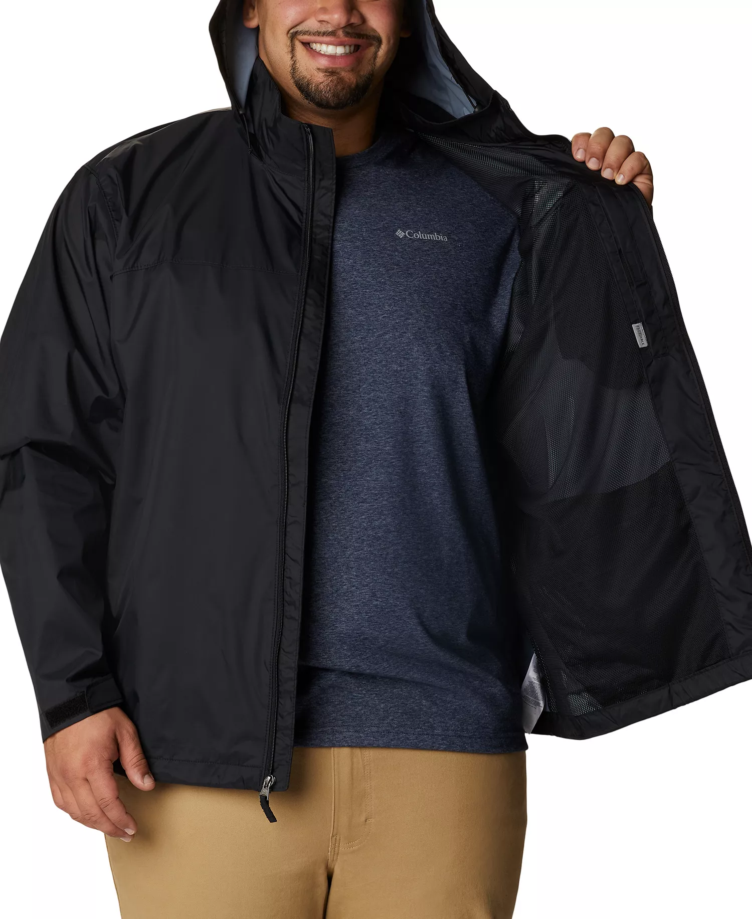 Men's Big & Tall Glennaker Lake Rain Jacket - Black - 1X