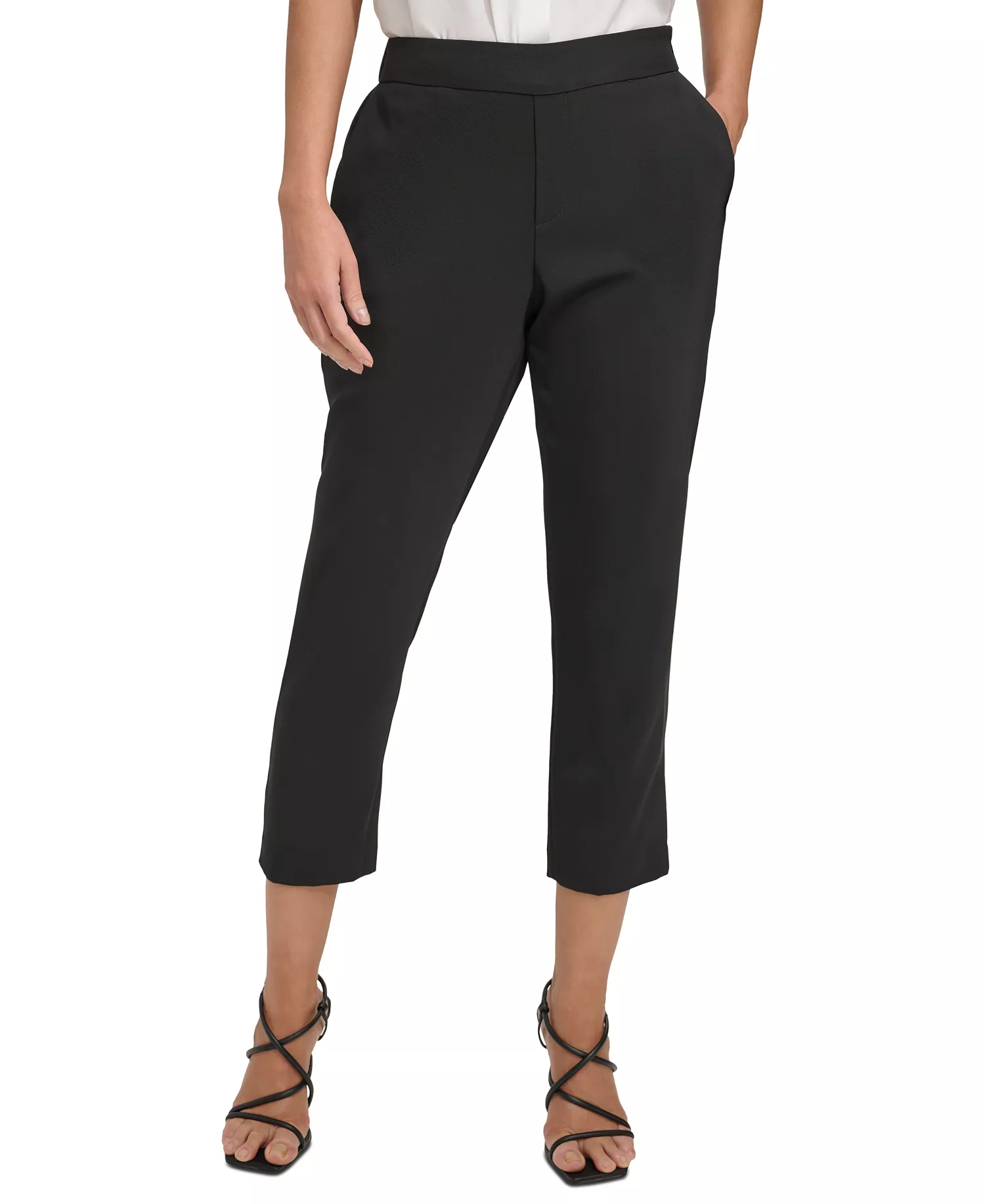 Women's Mid-Rise Pull-On Cropped Pants - Black - 0